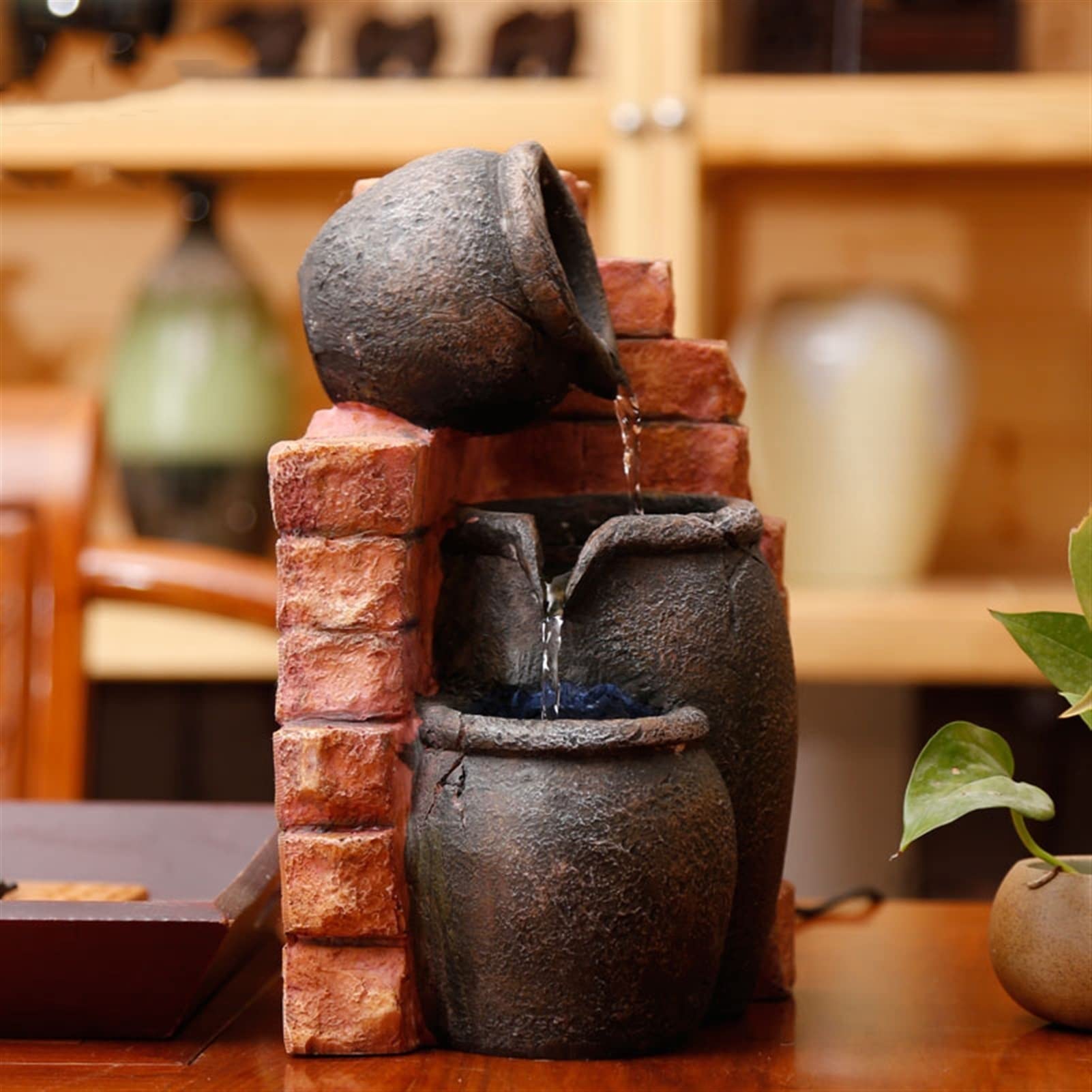 Fuente de Cascada para Interiores, Fuente de Escritorio recreativa, Fuente Decorativa de meditación, para Sala de Estar, hogar, Oficina, decoración para el hogar y la Oficina