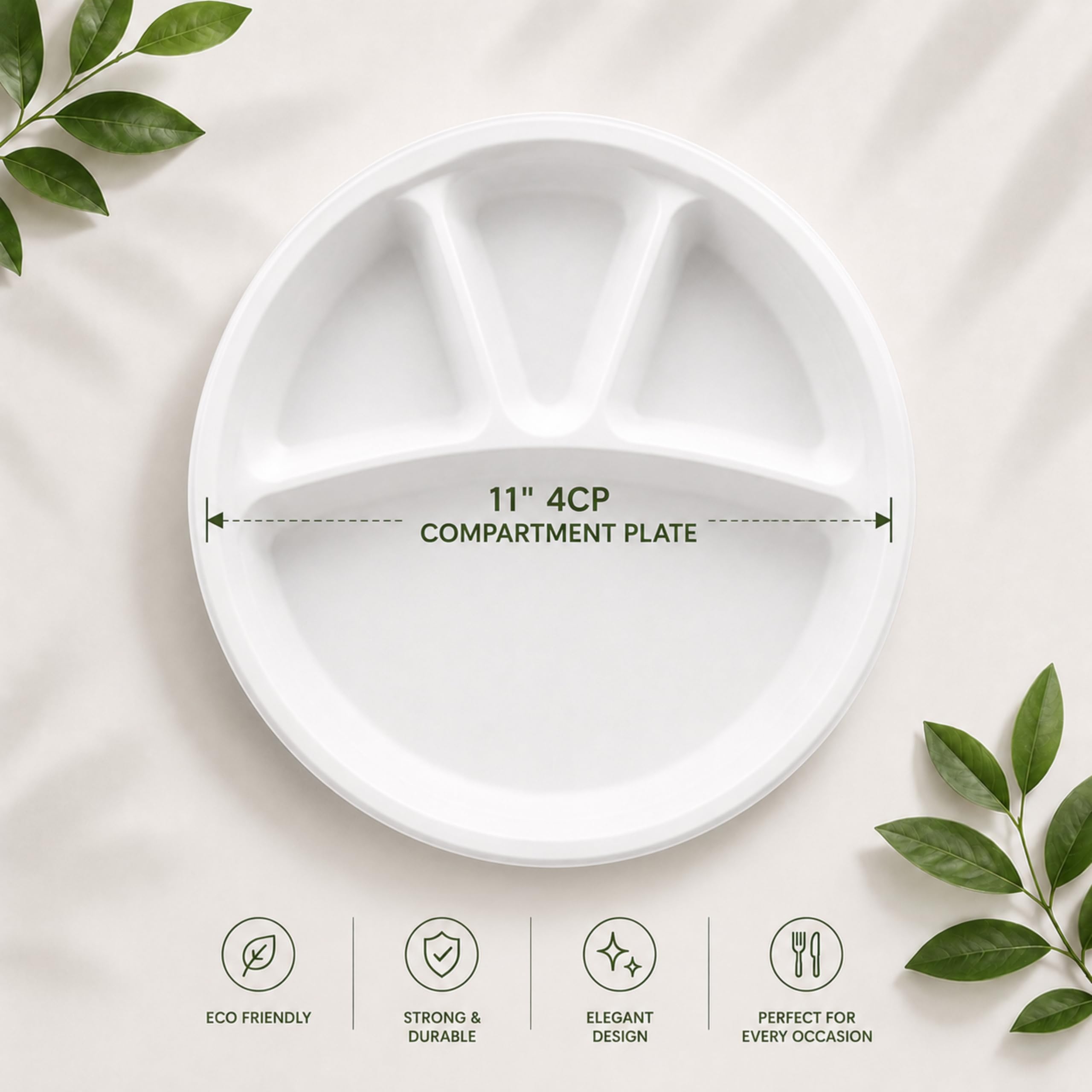 Biodegradable Plates - 10 Pack, 11 Inch -2