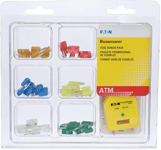 Bussmann 42-Piece ATM Mini Blade Fuse Assortment Kit with Tester/Puller - Automotive Marine RV Essential