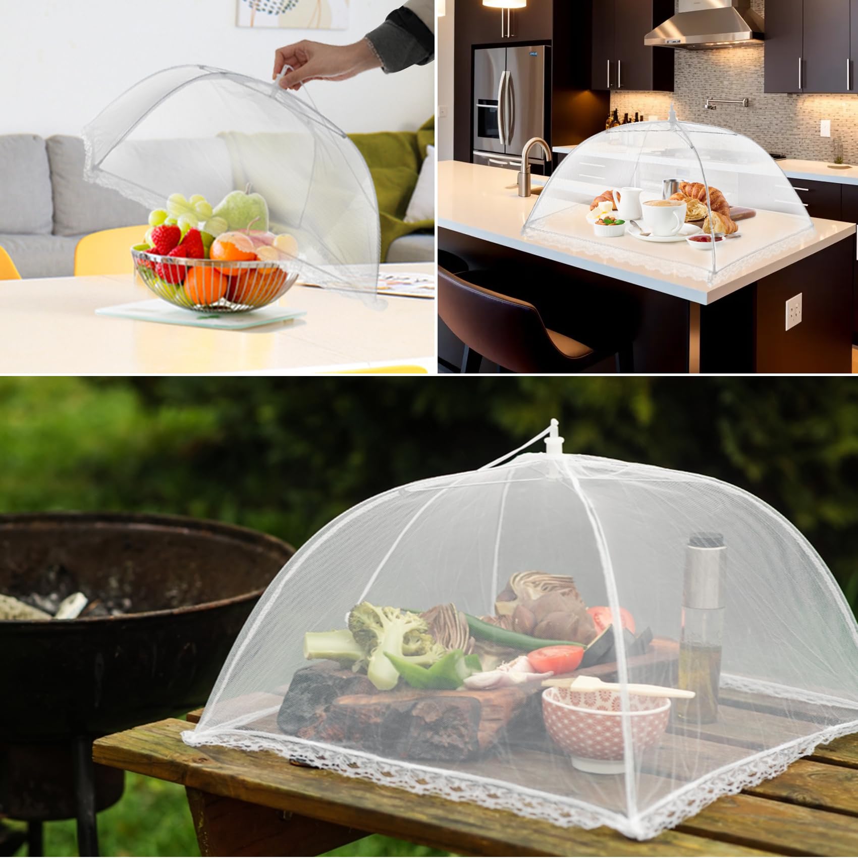 Reclite Food Cover Tent 1 Extra Large(40"X23")&4(17"X17") Mesh Food  Covers,Pop-Up Umbrella Screen Tents Keep Out Flies Bugs,Patio Net for  Outdoor ...