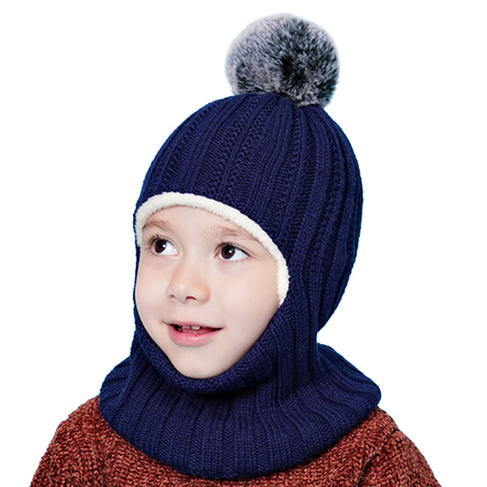 Passamontagna Bambino-Bambini Cappello Inverno Caldo Cappello Tre Uno con Maschera per Le Orecchie Sciarpa Antivento Traspirante