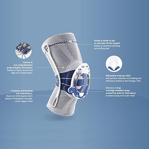 Miniatura 6 de Bauerfeind GenuTrain - Rodillera de apoyo para alivio del dolor y estabilización de la rodilla, proporciona alivio de las rodillas débiles,