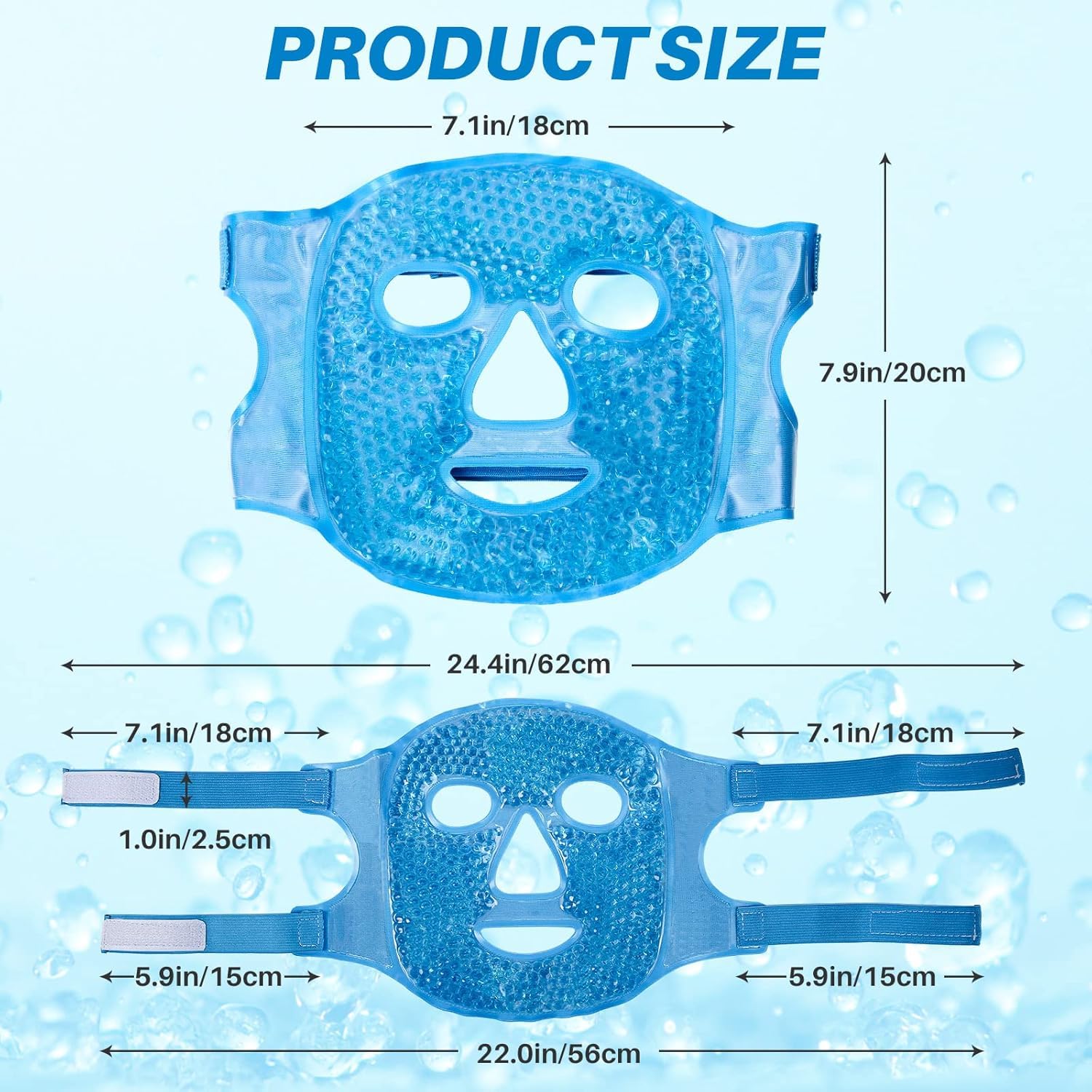 GaxQuly Cold Face Eye Gel Mask, Reduce Face Puff, Dark Circles, Gel Beads Hot Heat Cold Compress Ice Pack, Face Spa For Woman Sleeping, Pressure, Headaches, Skin Care Multi Color 3