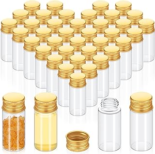 Didaey 100 Pcs 10 ml Tiny Jars with Lids, Gold Caps