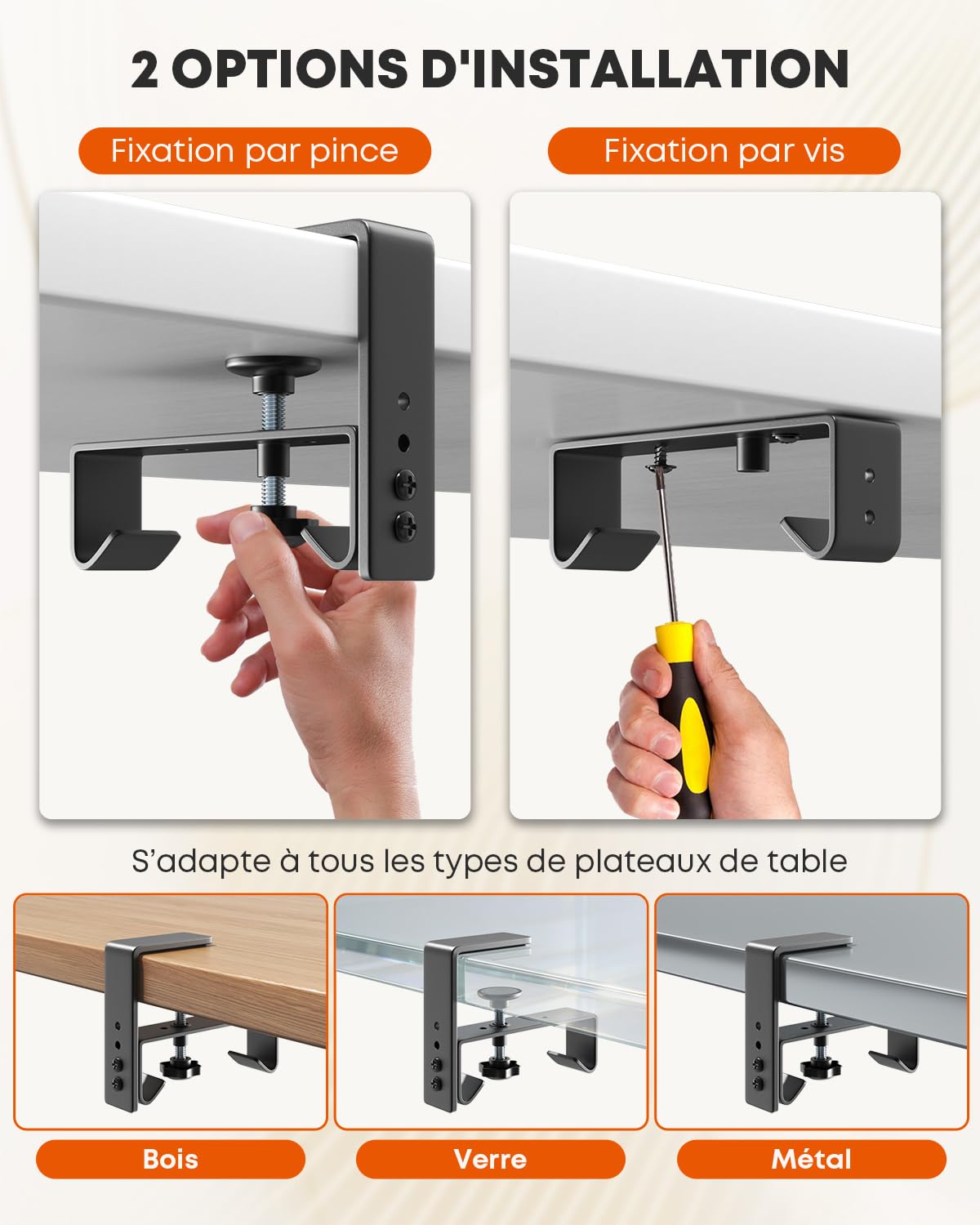 91cm Cable Management Bureau Sans Perçage pour bureau & maison, Noir