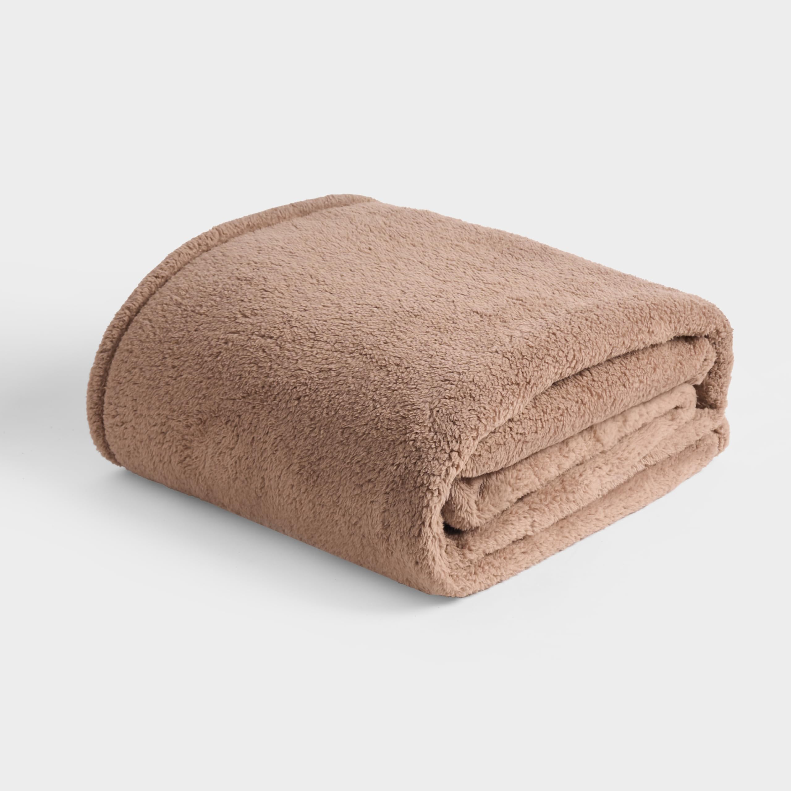 Brentfords Mocha Teddy Throws For Sofas Large, Ultra Soft Warm Cosy Brown Shade Fleece Throw Blanket For Bed Lightweight Plush Fleece Blanket King Size Bed Throws, - 200 X 240Cm