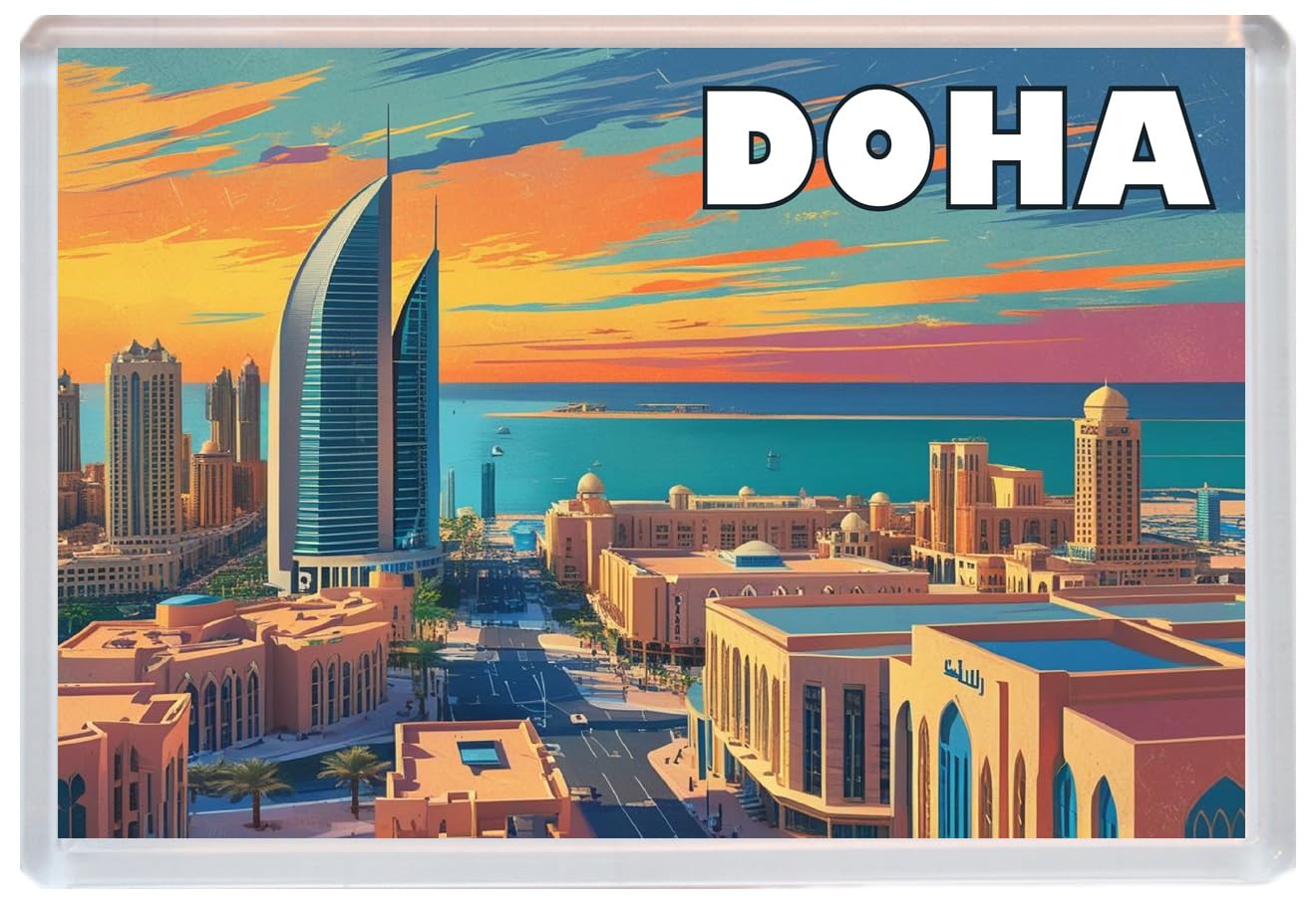 Baked Bean Store Multicolor Doha - Jumbo Artistic Fridge Magnet 96 X 67Mm