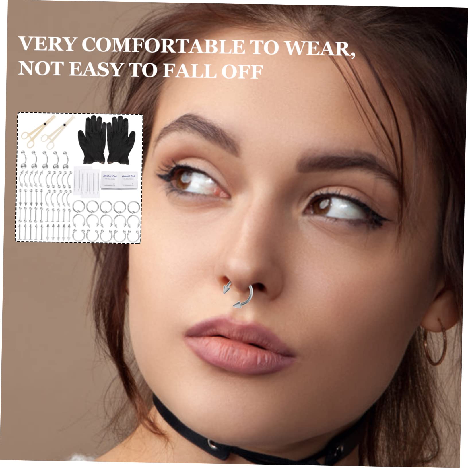 HONMEET Stainless Steel Studs Ear Studs Set Jewelry Kit Eyebrow Jewelry Navel Nails