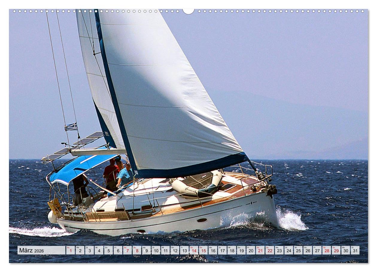 Segeln - mit dem Wind (hochwertiger Premium Wandkalender 2026 DIN A2 quer), Kunstdruck in Hochglanz: Stimmungsvolle Bilder von Segeltörns rund um die Welt (CALVENDO Sport)
