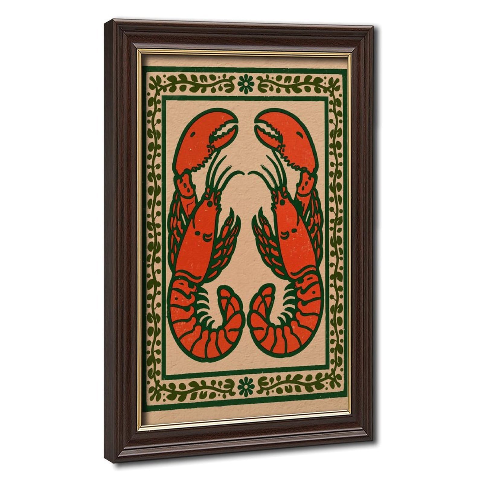 AYINUER Poster simmetrico su tela con stampa artistica popolare di aragosta, per camera da letto, decorazione regalo