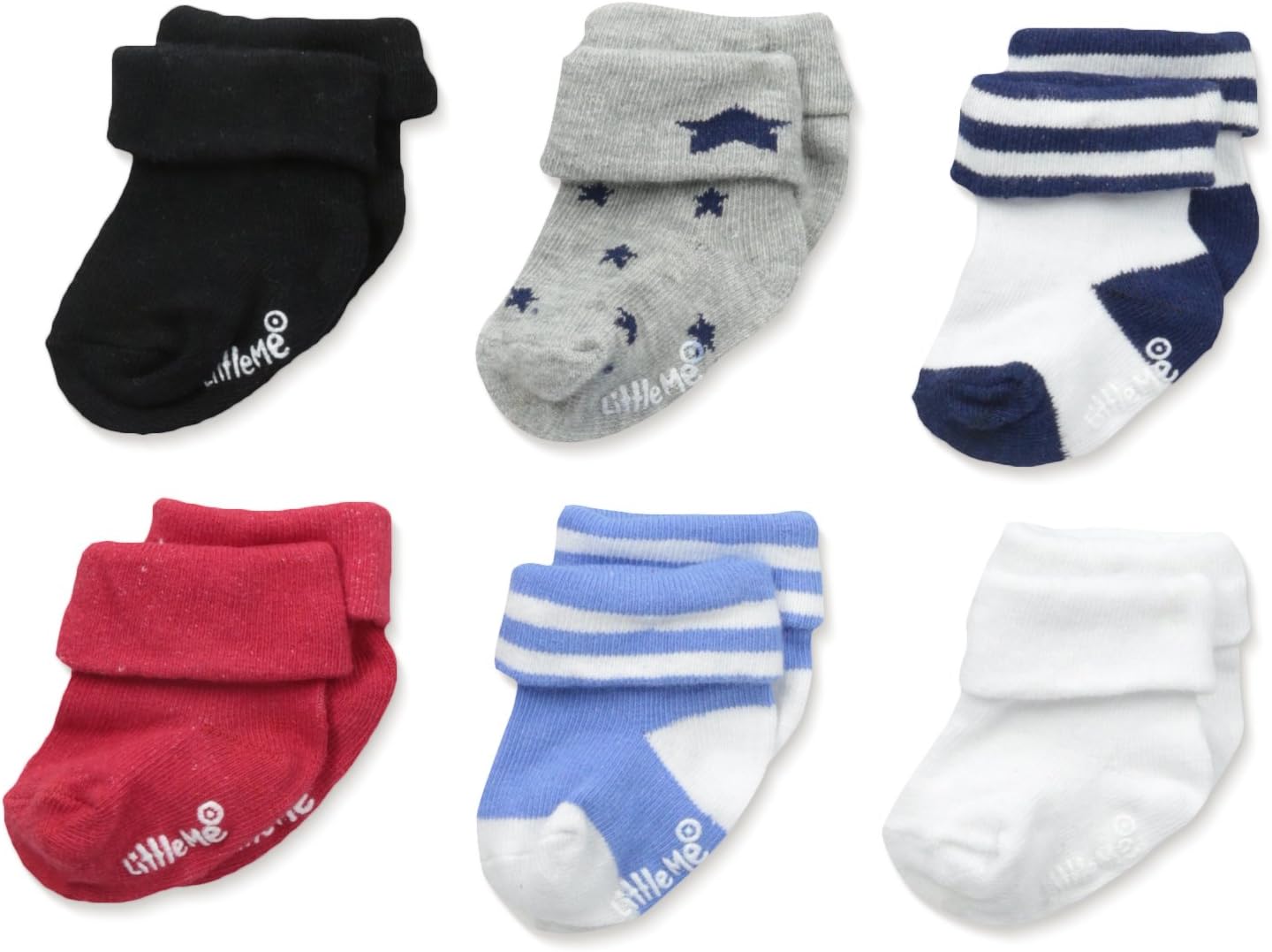 Little Me Baby Boys' Think Cotton Turn Cuff Socks image 4