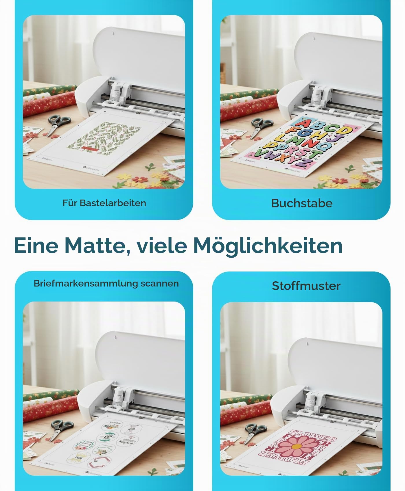 Silhouette America CUT-MAT-PIX8-3T PixScan Schneidematte für Silhouette Portrait, 7.5"x11.5", Weiß