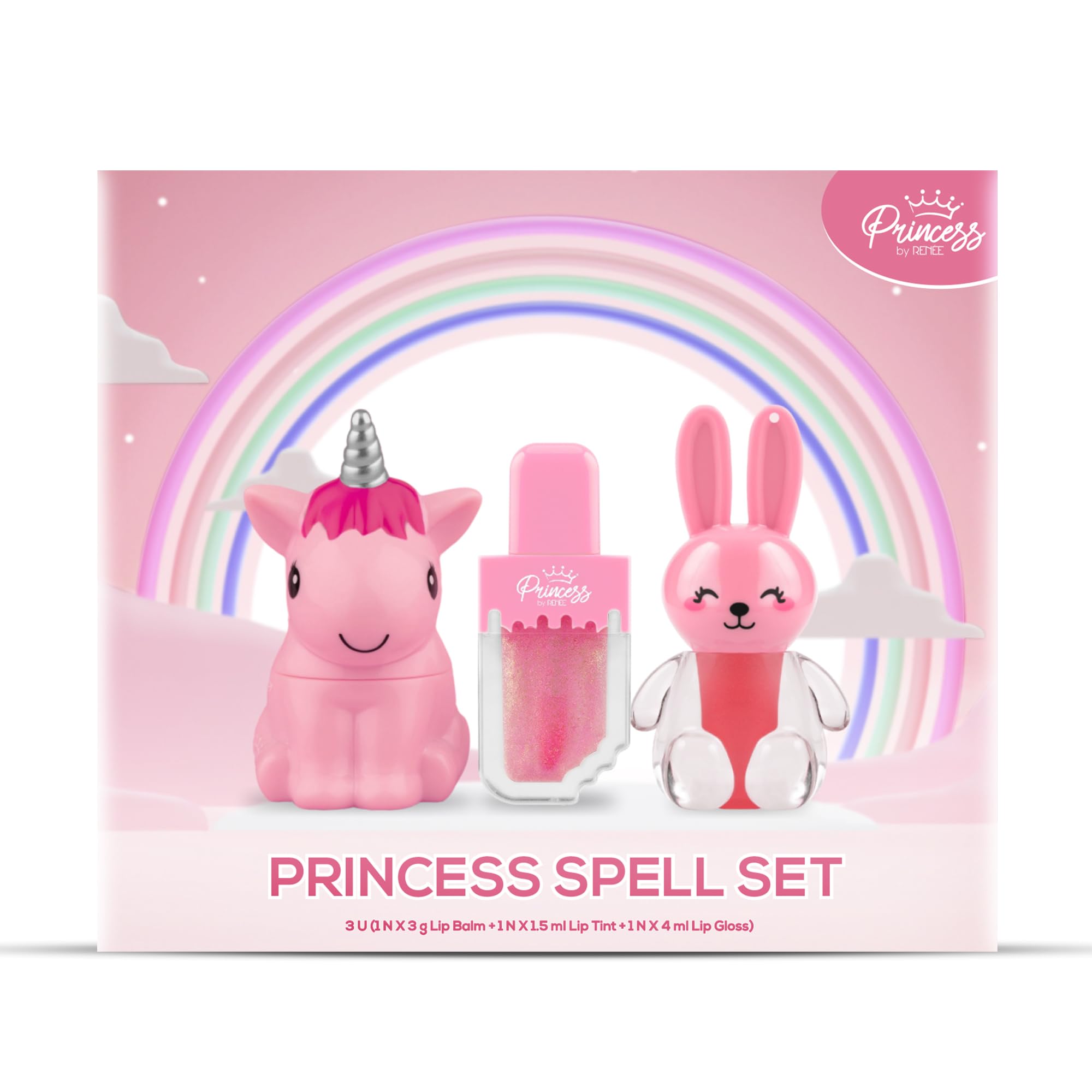 Princess by RENEE Princess Spell Set, Safe & Skin-friendly Lip Care Combo For Preteens | Includes Snowball Lip Balm, Sugar Sparkles Colour Changing Lip Gloss, Bunny Lip Tint-image-46