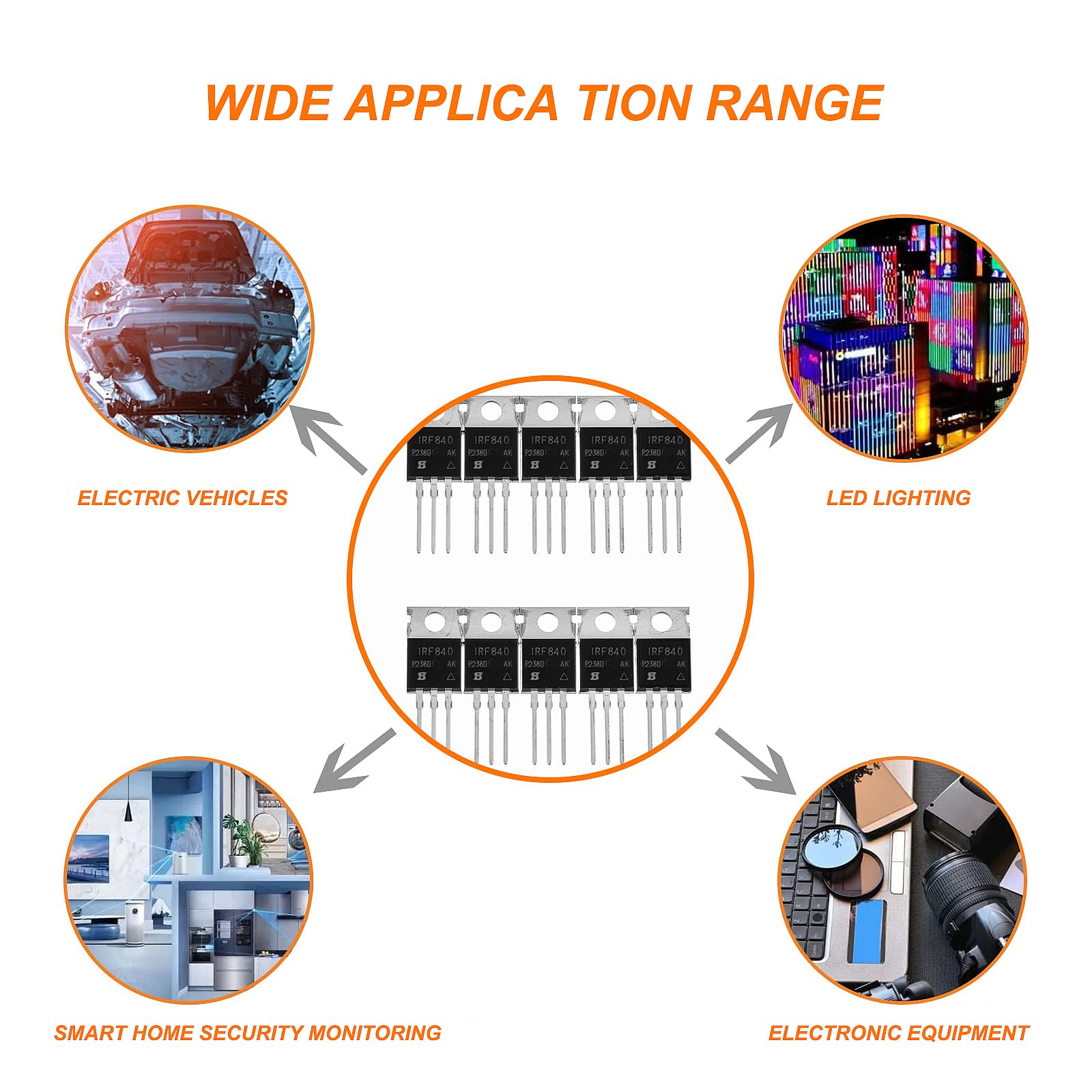 Snapklik.com : 10 Values 50 PCS MOSFET Kit, IRFZ44N IRF510N IRF530N