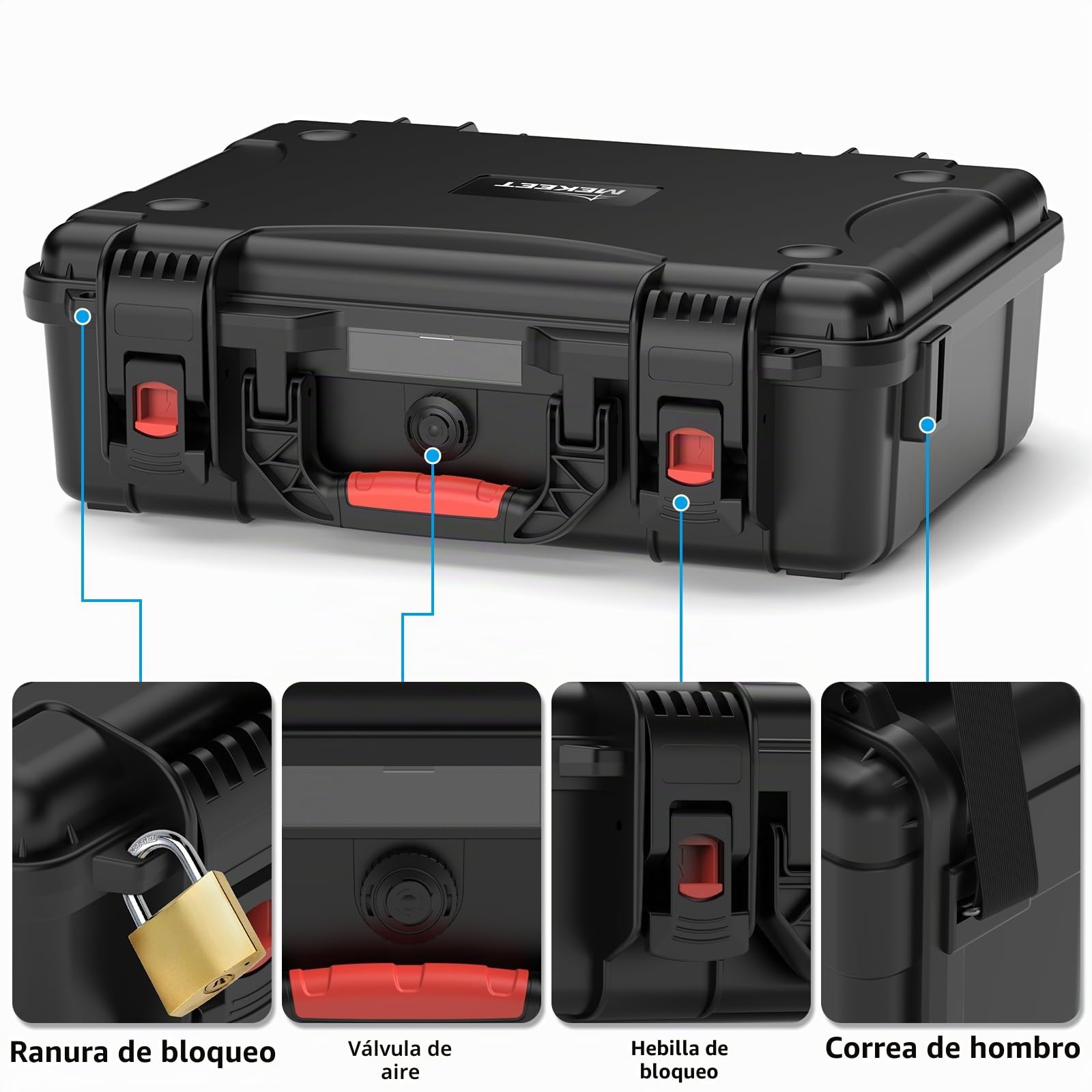 MEKEET Starlink Mini Maleta rígida Impermeable a Prueba de Golpes para Starlink Mini Dish & Accesorios, con Correa de Hombro y asa de Transporte, Espuma EVA de precisión, para Viajes, Camping