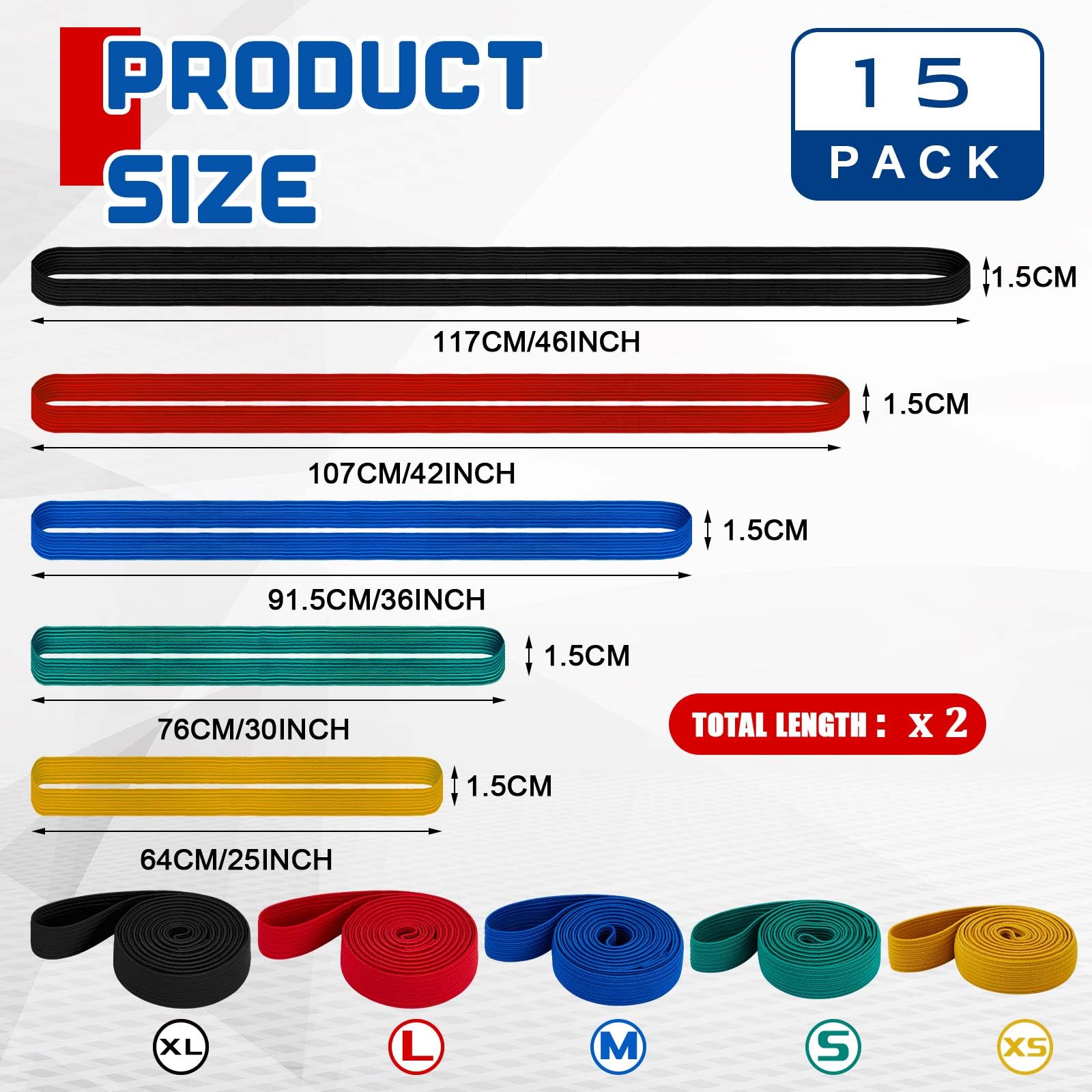 Wovnet 15 Pcs Variety 46 42 36 30 25 Length Moving Rubber Bands For Furniture Extra Large Elastic Rubber Straps Supplies For Moving Pallets And Blankets