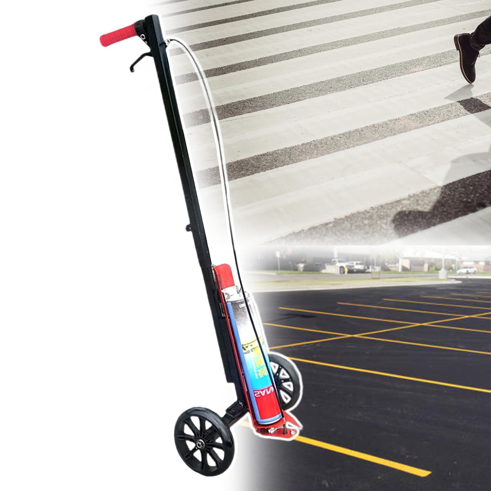 asdchZen Floor Marking Machine Court Line Tape Marker Wheel Transfer Tools, Hand-Push Lane Applicator, Suitable For Basketball Courts, Garages,