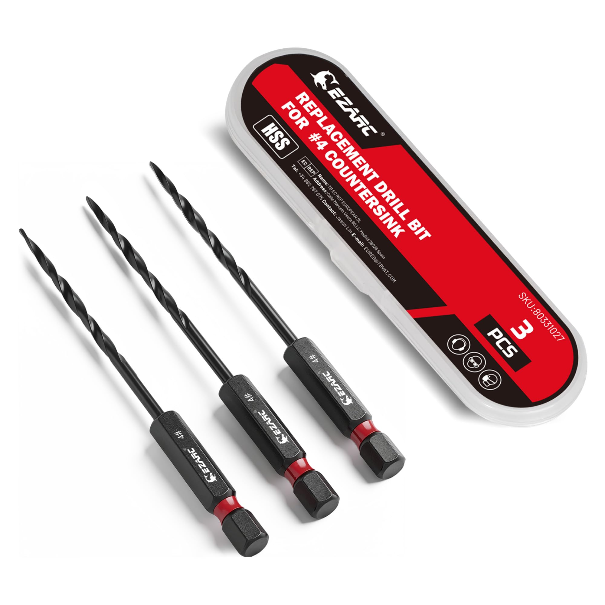 EZARC Countersink Drill Bit Set - 15 Piece -8 EZARC Countersink Drill Bit Set - 15 Piece -8