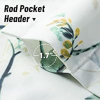 Vista 206 de VOGOL Cenefas con patrón de pájaros para ventanas de cocina, cenefa texturizada de lino con estampado floral y pájaros para ventanas pequeñas