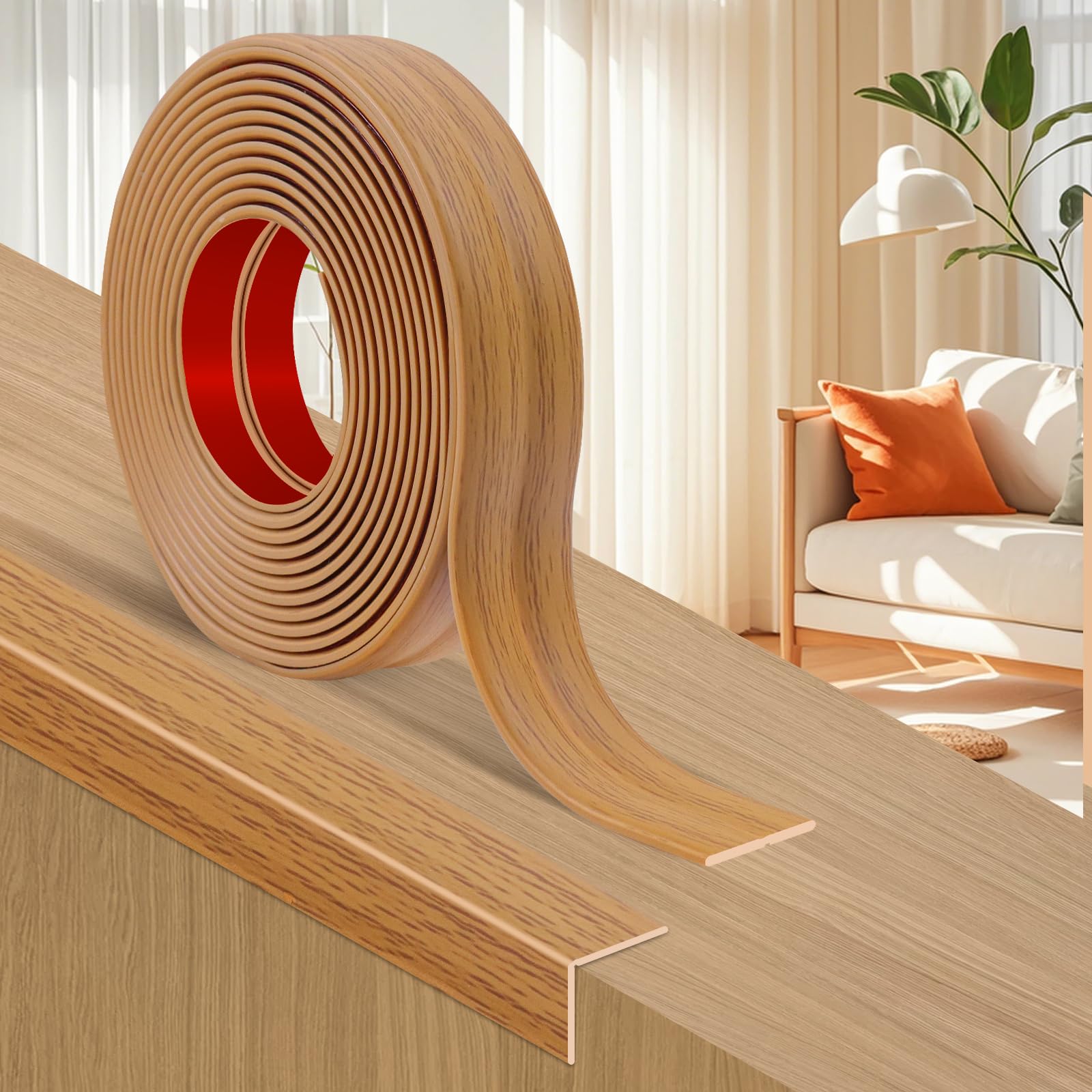 3M Corner Trim, Self Adhesive Flexible PVC Edging Strip ，Peel and Stick Wall Moulding for Tile Edging, Wall, Ceiling and Furniture Edge Protection, 4cm Wide