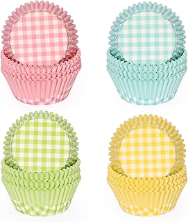 Standard Cupcake Liners 400 Count Paper Baking Cups Buffalo Plaid Disposable Cupcake Wrappers for Wedding and Party Baking Supplies