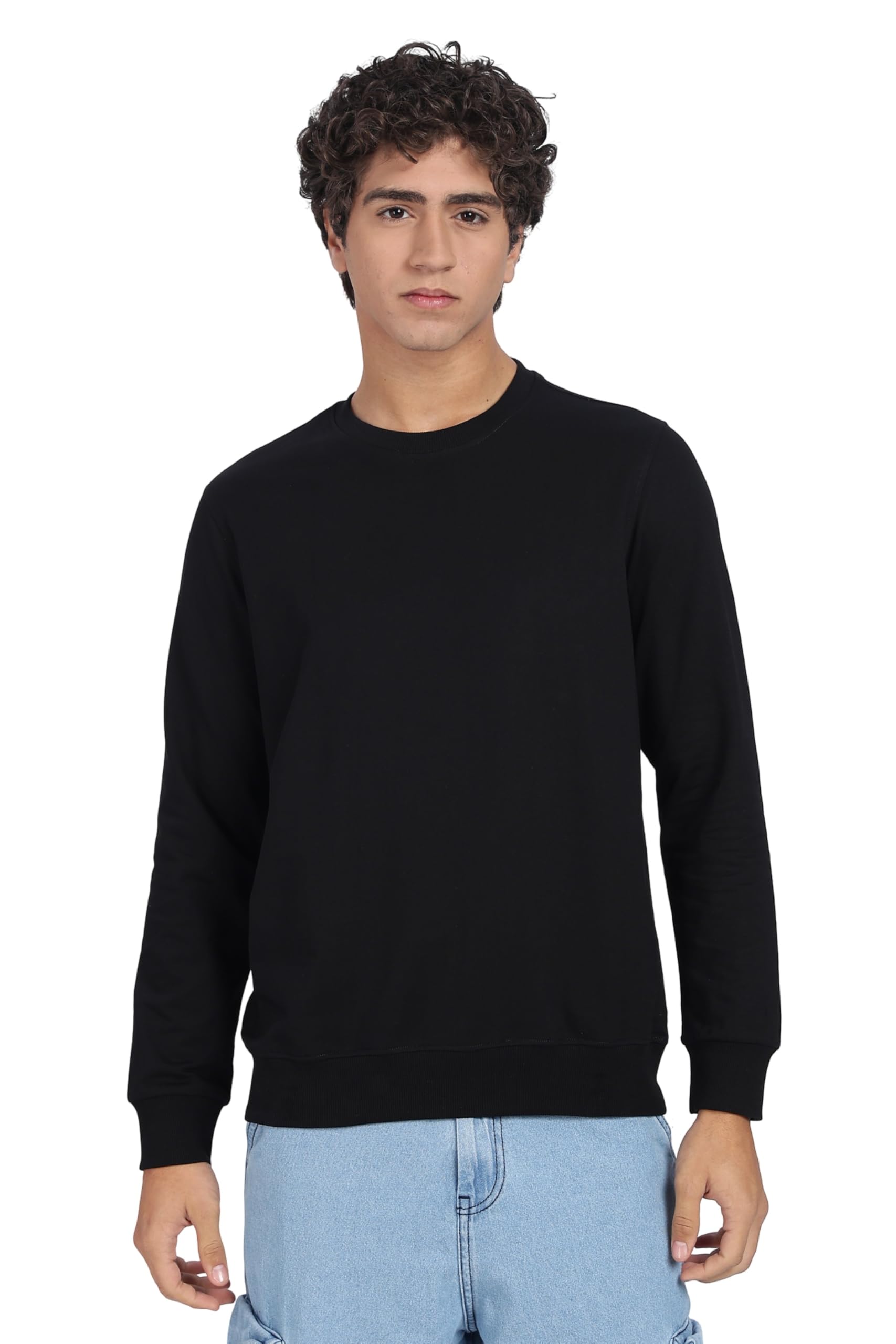 Men’s LoopKnit Sweatshirt for Men | Cotton Full Sleeve Round Neck Pullover | Regular Fit Solid Winter Wear | Available in Black, Blue and Many More-picture-40