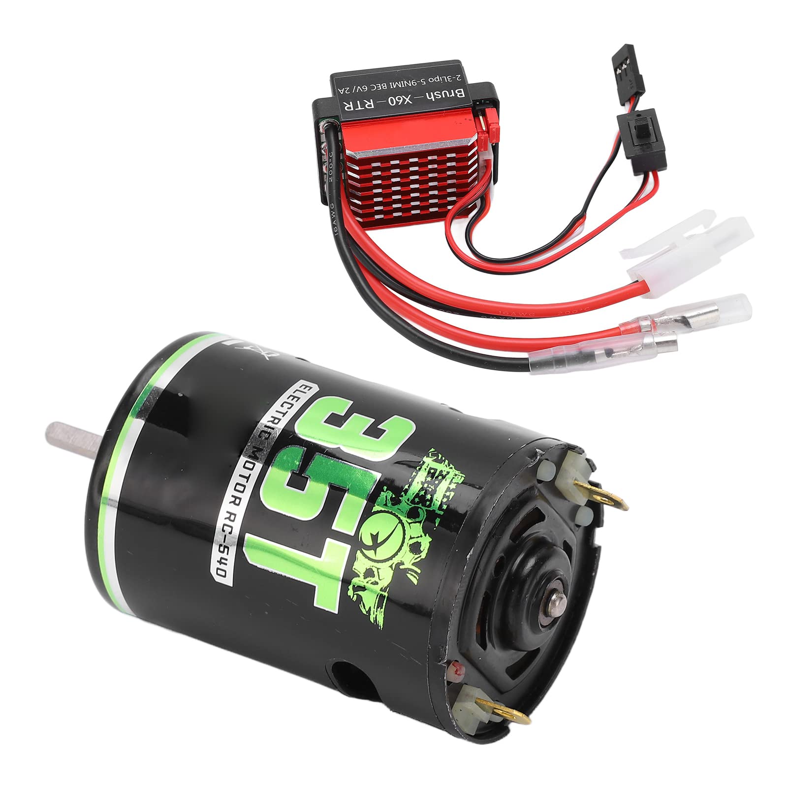 Silnik szczotkowy RC, 540 High Torsion Low Noise Dual Mode 360A ESC, kompatybilny z RC SUV (35T) dla lepszej wydajności i bezpieczeństwa (35T)
