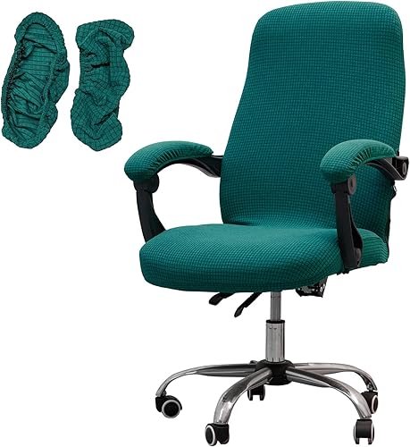 Melaluxe Funda para silla de oficina con fundas para reposabrazos, funda elástica universal para silla de escritorio, fundas para silla de
