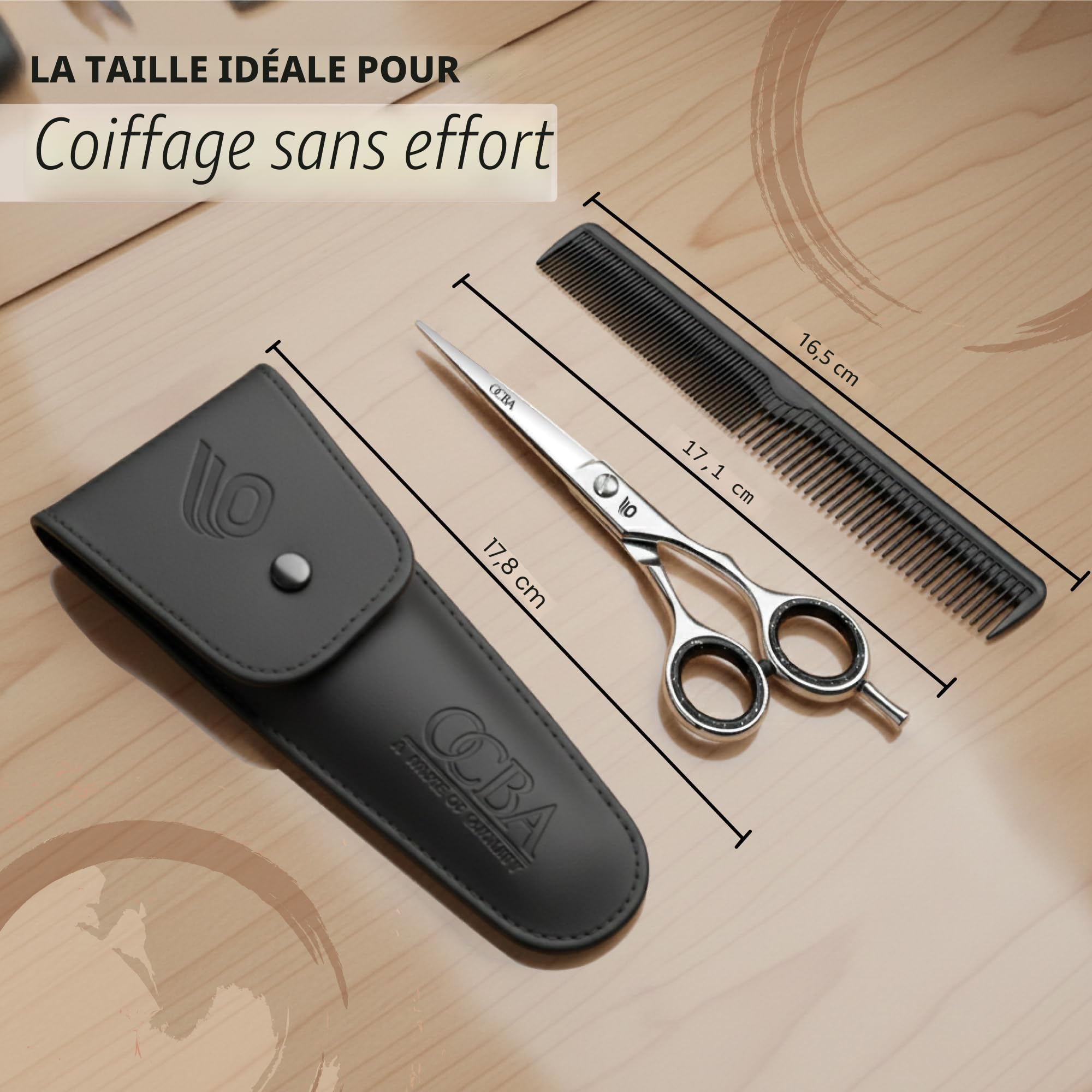 OCBA Ciseaux de Coiffure Professionnels 6 Pouces en Acier Inoxydable Ciseaux de Coupe pour Salon Hommes Femmes et Enfants (6 pouces argenté)