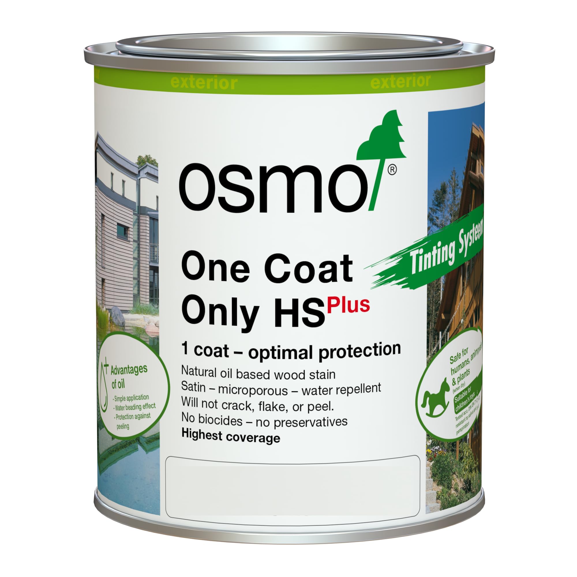 Osmo 9241 Oak One Coat Only Hs Plus - Oil Stain For The Protection For Outdoor Wood (, 0.75 Litre)
