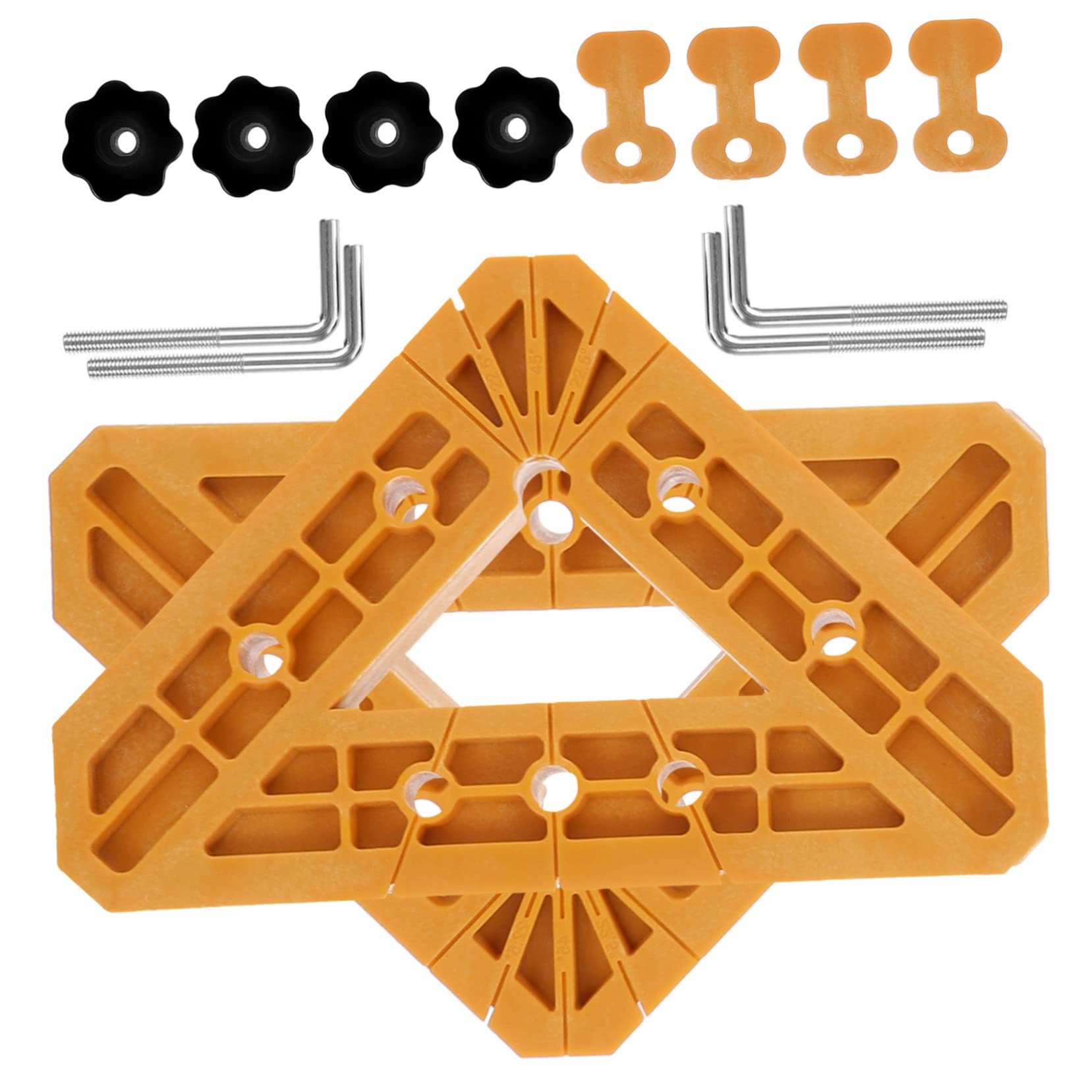 NAMOARLY Cabinet Clamp Set 90° 45° Right Angle Clamps Woodworking Squares for Precision Assembly Nylon Construction
