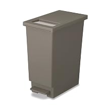 Shinkigo Gosei Tombo Uneed Trash Can 45 Liters with Lid - Can dispose of trash without opening the lid - Push Type Pedal Style Brown 45S Width 10.4 x Depth 17.9 x Height 21.9 inches 26.5 x 45.5 x