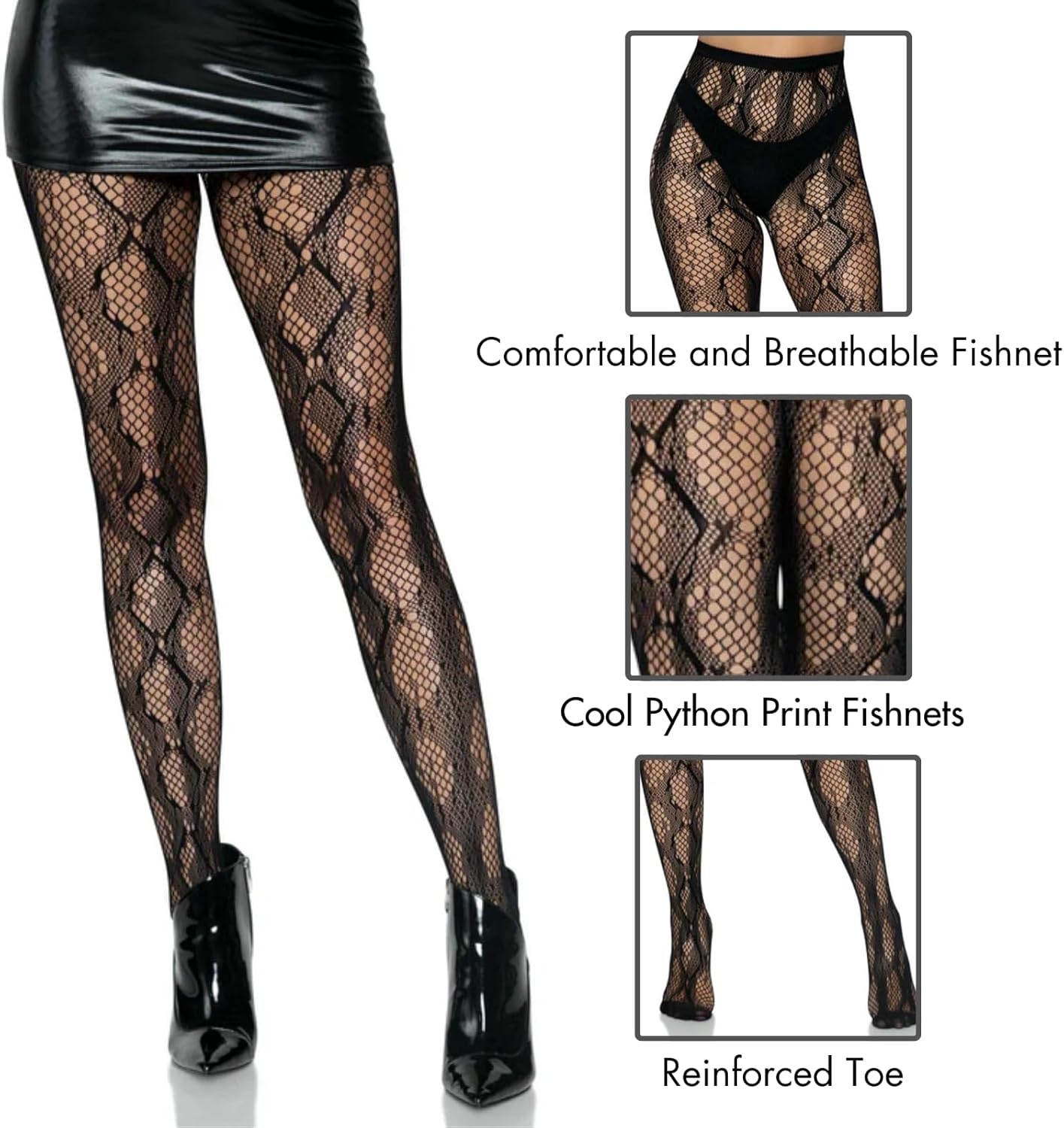 Leg Avenue Women's Dark Alternative Clothes Patterned Tights with Designs Butterfly Tights - Image 4