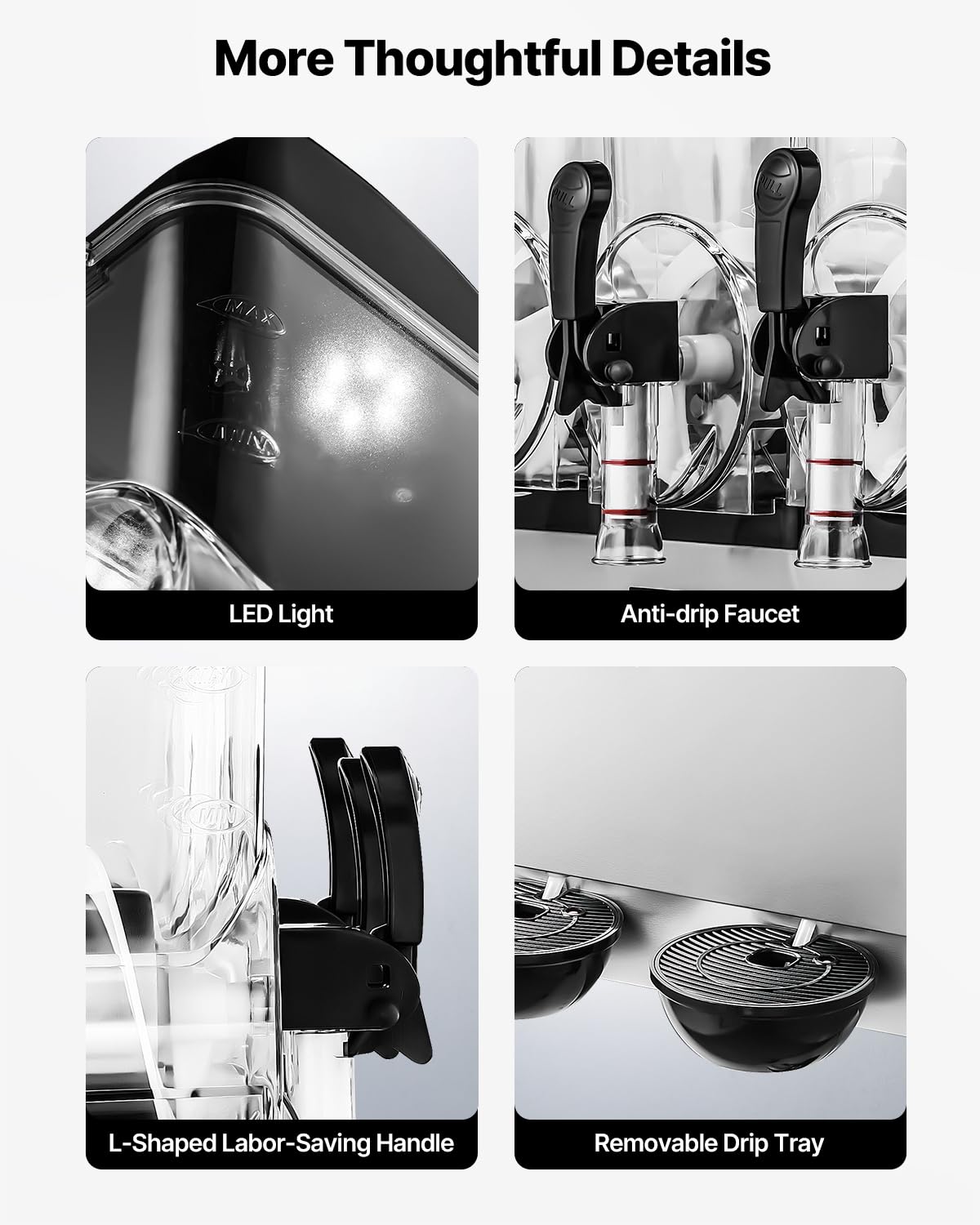 VEVOR Macchina per Bevande Ghiacciate Commerciale, Macchina per Granita Slushy a Triplo Serbatoio 15 Litri x 3 per Frullati in Acciaio Inox da Ristoranti, Bar, Caffetterie