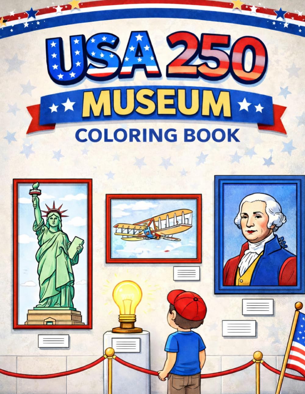 USA 250 Museum Coloring Book for Kids: American History, Monuments, and Discoveries Across 250 Years of Innovation