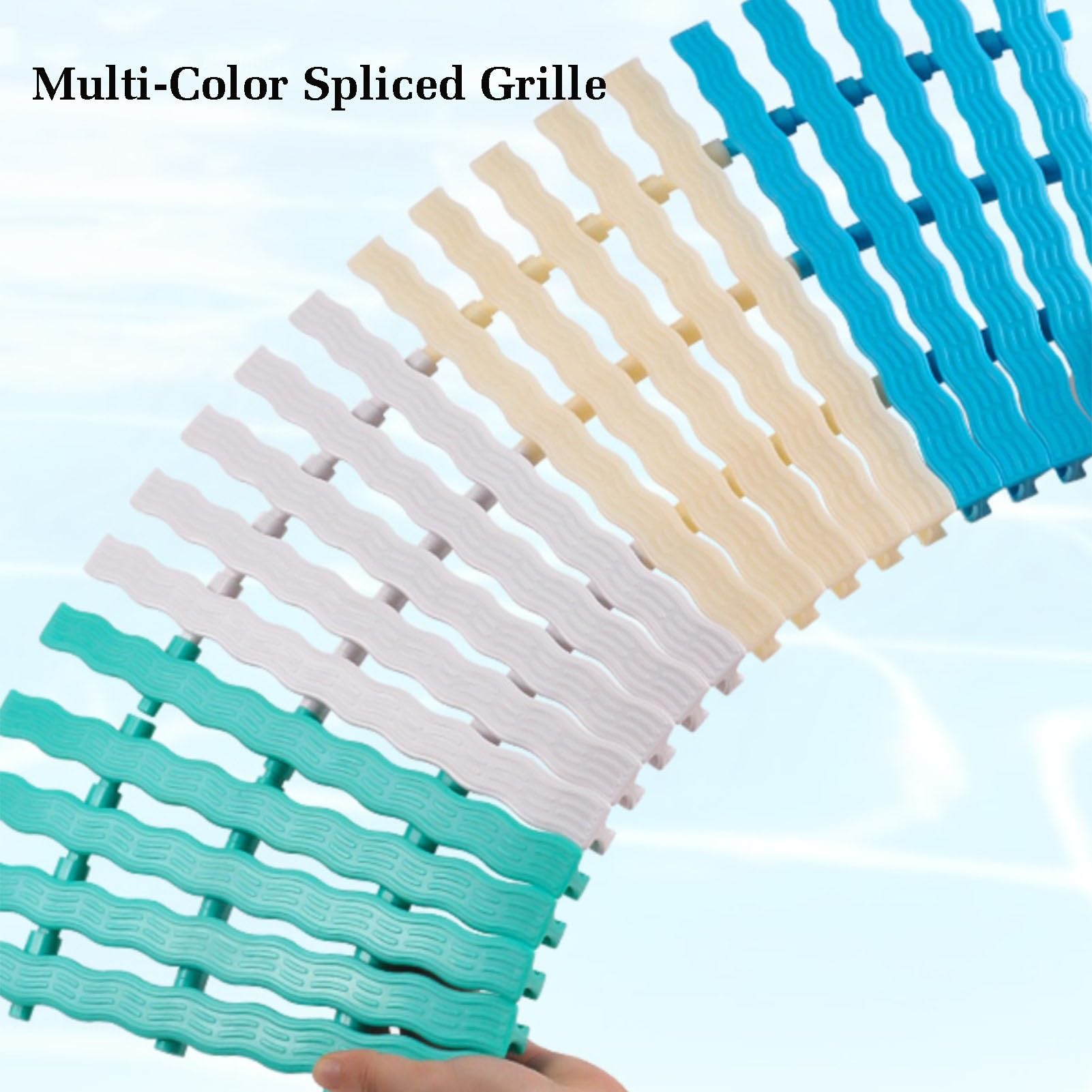 Rejillas para Piscinas, Juego de 6 Rejillas de Drenaje de plástico ABS Duradero para Piscinas, Cubiertas de desbordamiento de 30x100 cm para Drenaje de Agua de baño y Piscina, Sistema de rej
