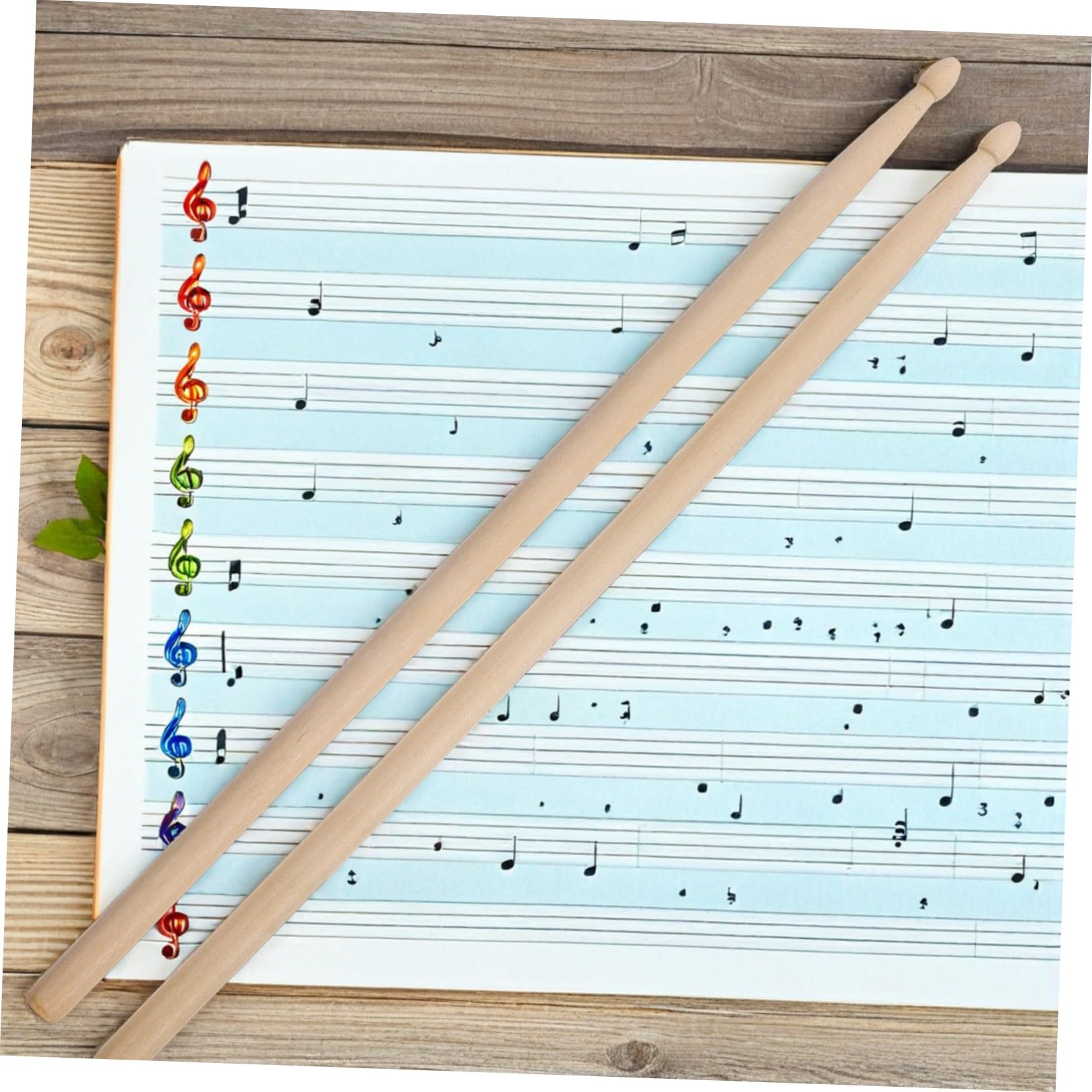 12pares Baquetas de Jazz de Madera Arce para Batería Baquetas de Percusión para Principiantes Práctica Casa Punta Redonda para Jazz y Tambores