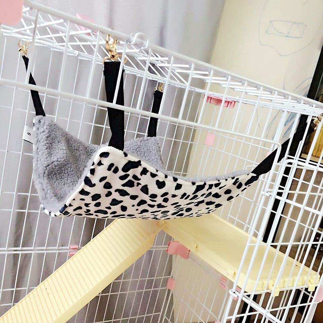 ChezAbbey Pet Hammock Bed Comfortable Cat Hammock Soft Hanging Animal Cage Hammock Warm Plush Pet Hammock for Cat Ferrets Hamsters Gerbils Pigs Kitten Rabbit