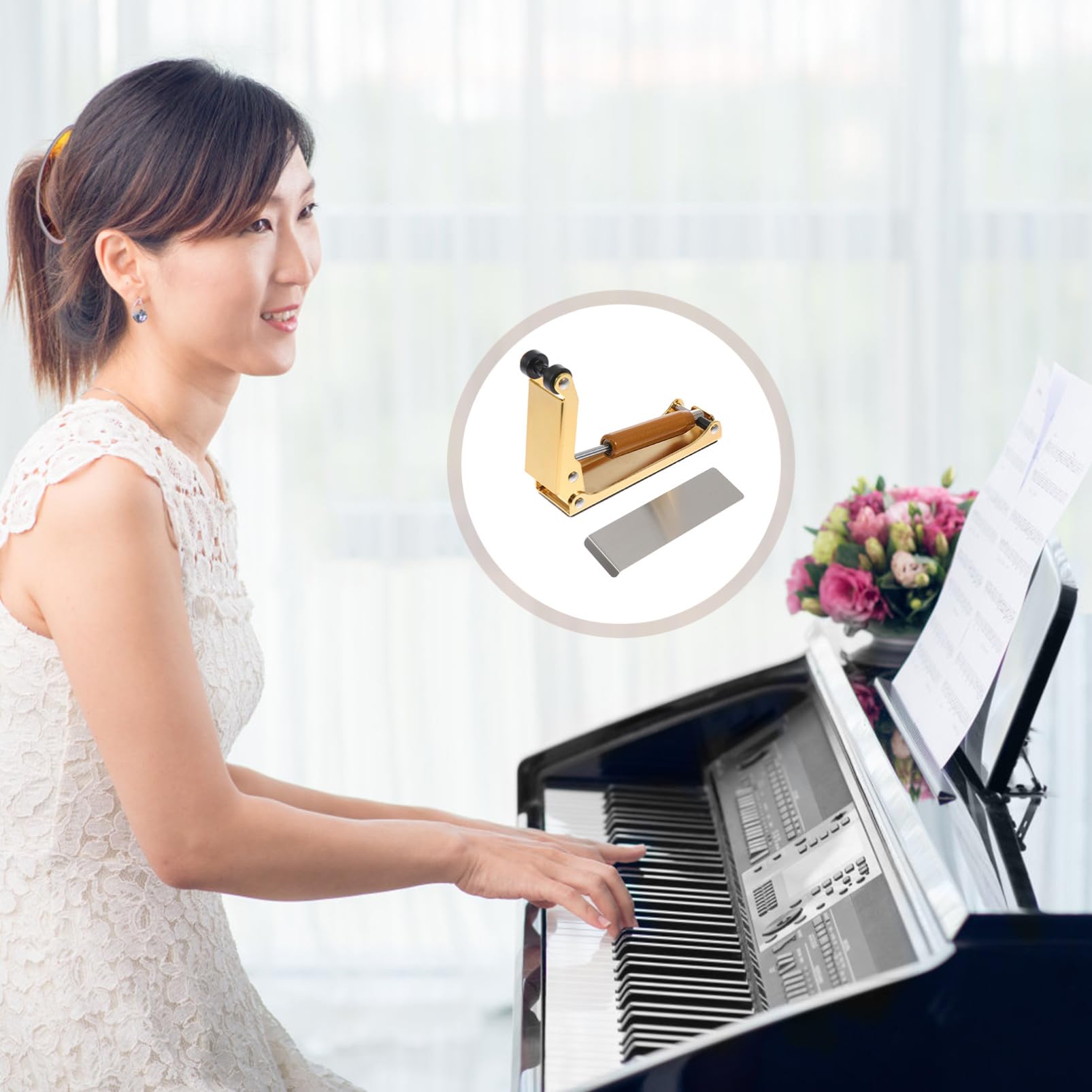 Abaodam Klavier Slow Fall Gerät aus Metall und Abs Resin zur Gepufferten Klavierabdeckung Praktisches Klavierzubehör für Sicheren Tastaturschutz bei Musikern