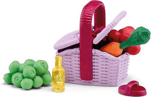 Schleich Horse Club - Accesorio de juguete de caballo de 6 piezas para niñas y niños a partir de 5 años, accesorios de picnic estables, multicolor