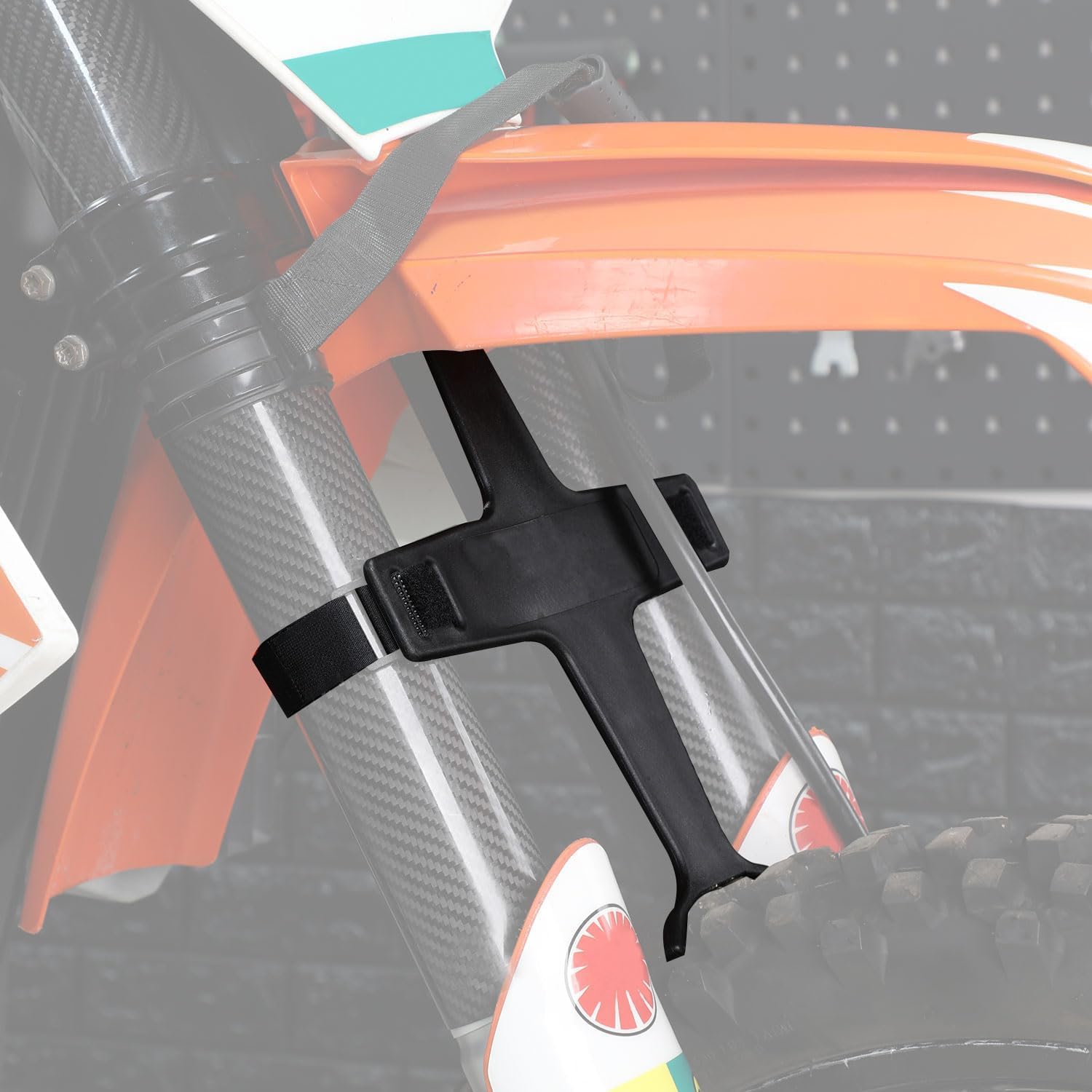 Bloque Fourche Moto Cross, Support Fourche Avant Moto,Bloque Fourche Transport Moto,Support Suspension Protection Fourche pour Motocross Supermoto Enduro Pit Bike-Noir