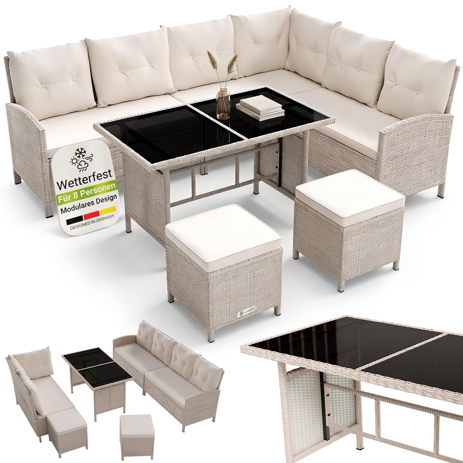 Juskys Gartenlounge Manacor creme - Gartenlounge Manacor - creme