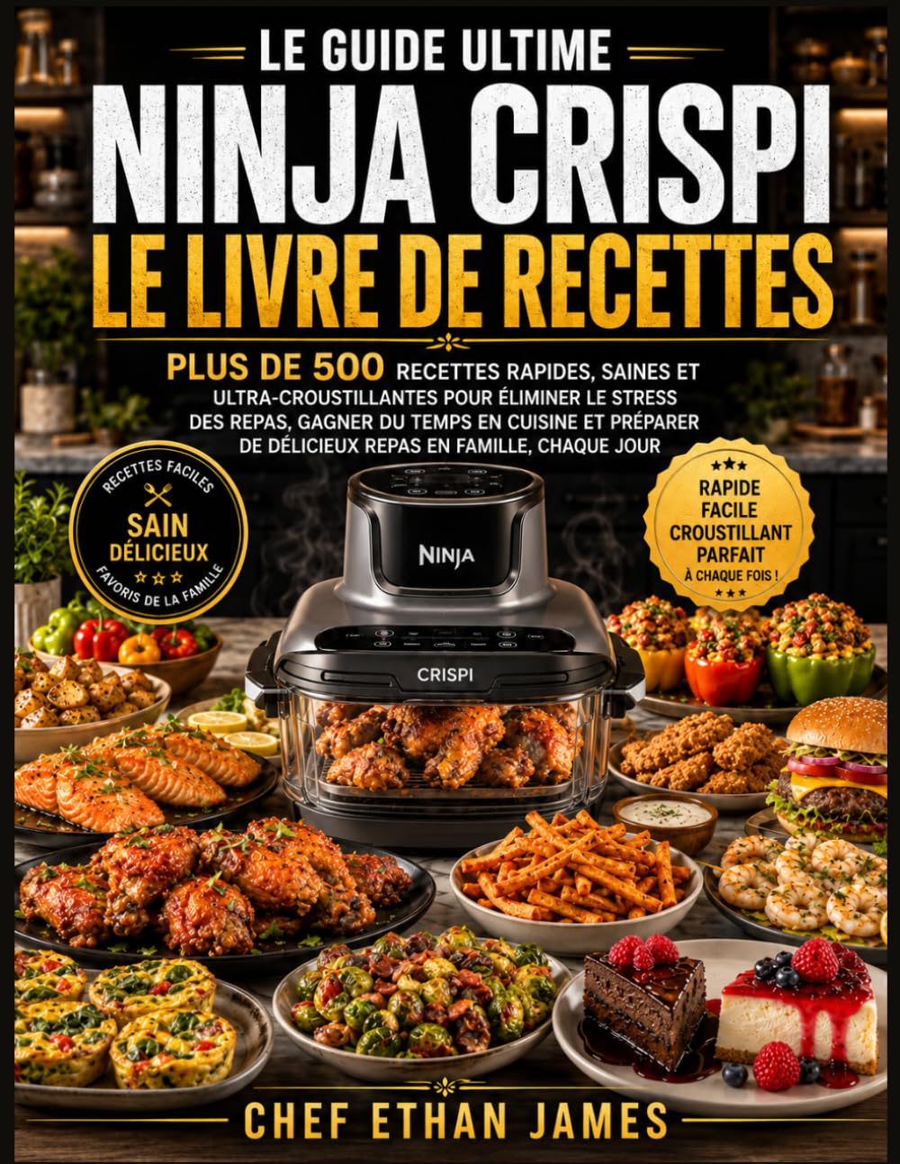 LE GUIDE ULTIME NINJA CRISPI LE LIVRE DE RECETTES: Plus de 500 recettes rapides, saines et ultra-croustillantes pour éliminer le stress des repas, ... de délicieux repas en famille, chaque jour.