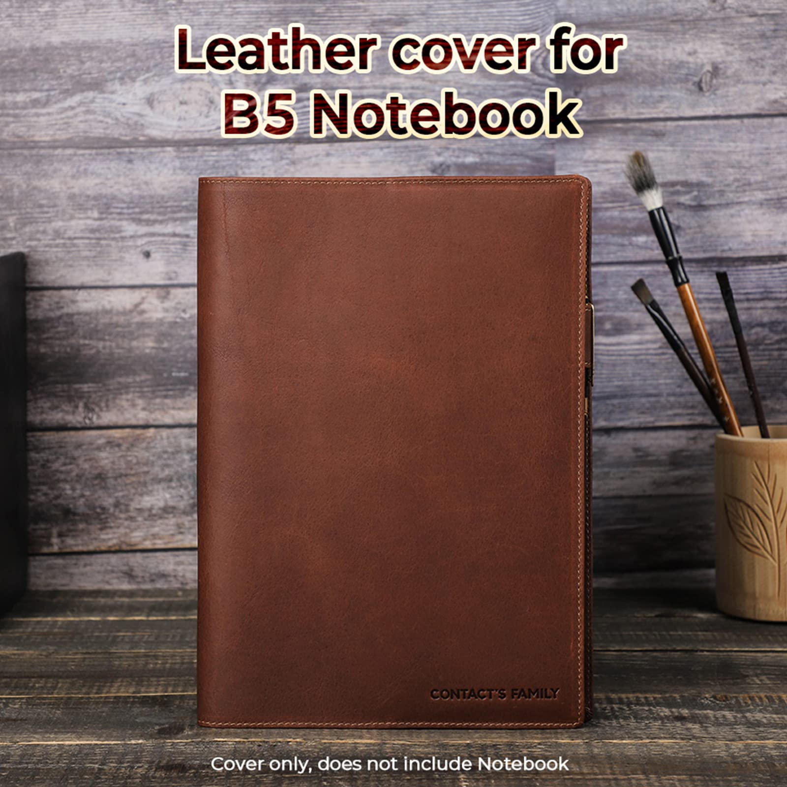Genuine Leather A5/B5 NOTEBOOK COVER Durable Refillable Genuine Leather Cover Vintage Diary for Travel (B5)