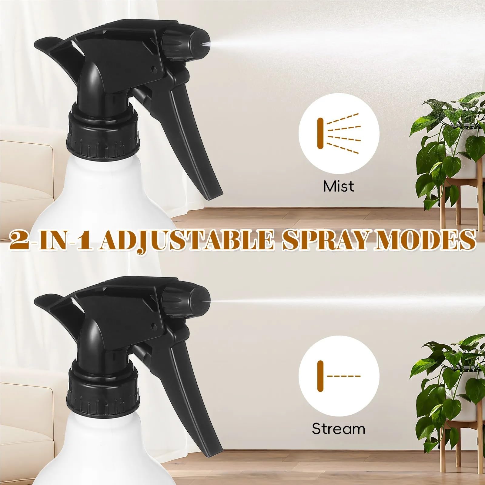 Ugello spruzzatore con grilletto in PET | Ugello spruzzatore a grilletto regolabile da 10 pezzi for irrigazione a nebbia da giardinaggio