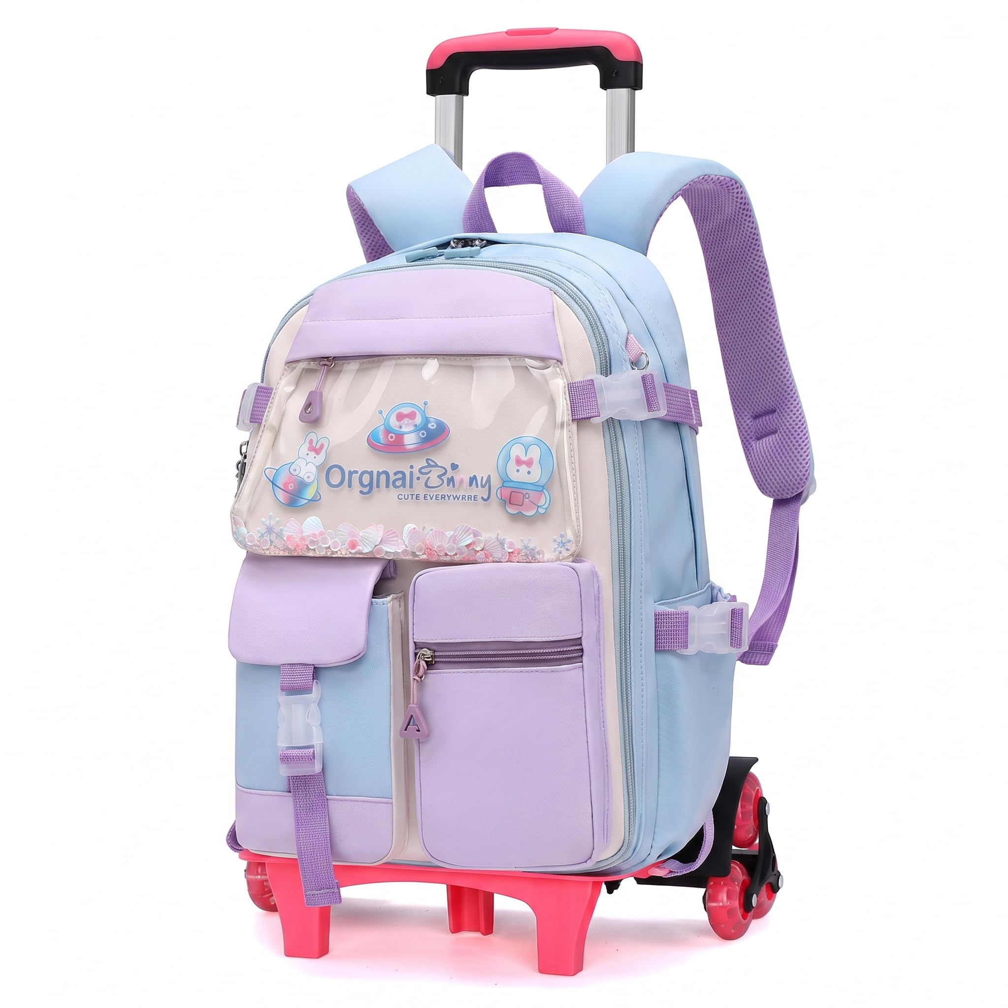 Tanou Sac à Dos d'école à Roulettes pour Fille, CE1 à la CM1