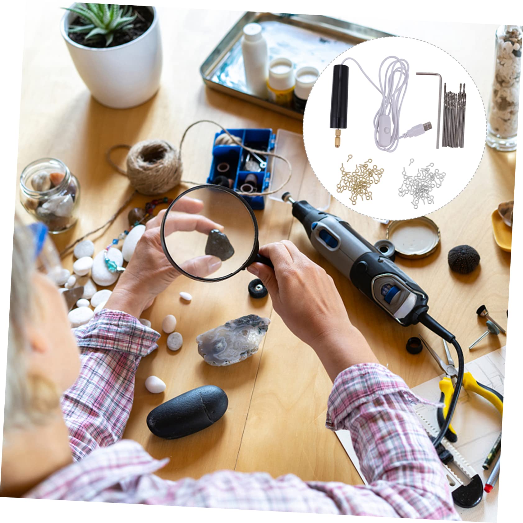 HOMSFOU 345pezzi Mini Trapano Elettrico Cordless Per Incisione e Lavori Di Finitura Completo Con Accessori Per Usb Ricaricabile Leggero e Versatile Per Hobby e Fai Te