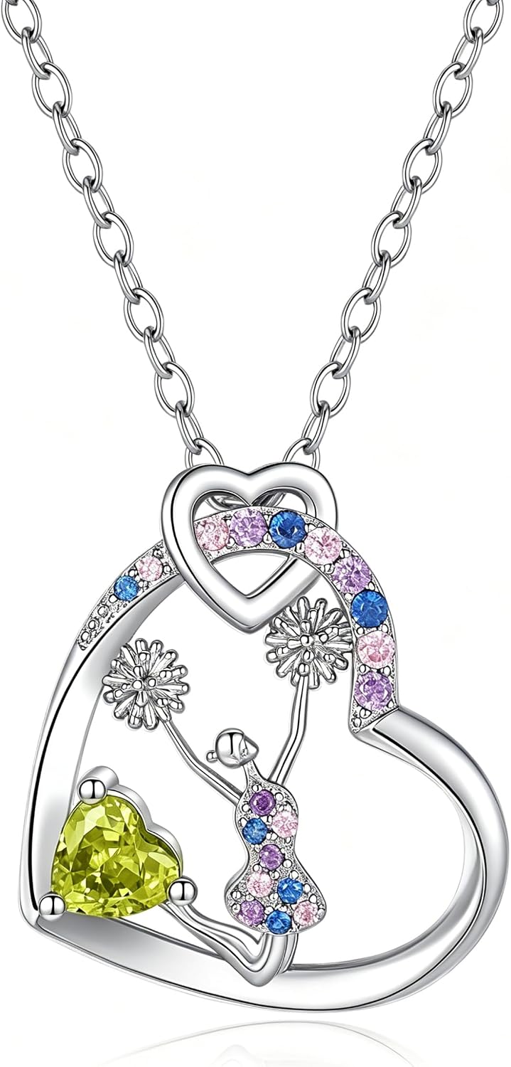 Cheerleader Gifts for Girls,Rainbow Cheerleader Necklace Cheerleading Girl Jewelry Pendant,Sport Cheer Accessories Birthday Gifts for Girls Daughter