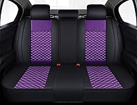 Vista 2 de Fundas de asiento de coche Bling Retro de moda en estilo de celosía de seda y cuero Fundas de asiento para el frente y la parte trasera Ajuste
