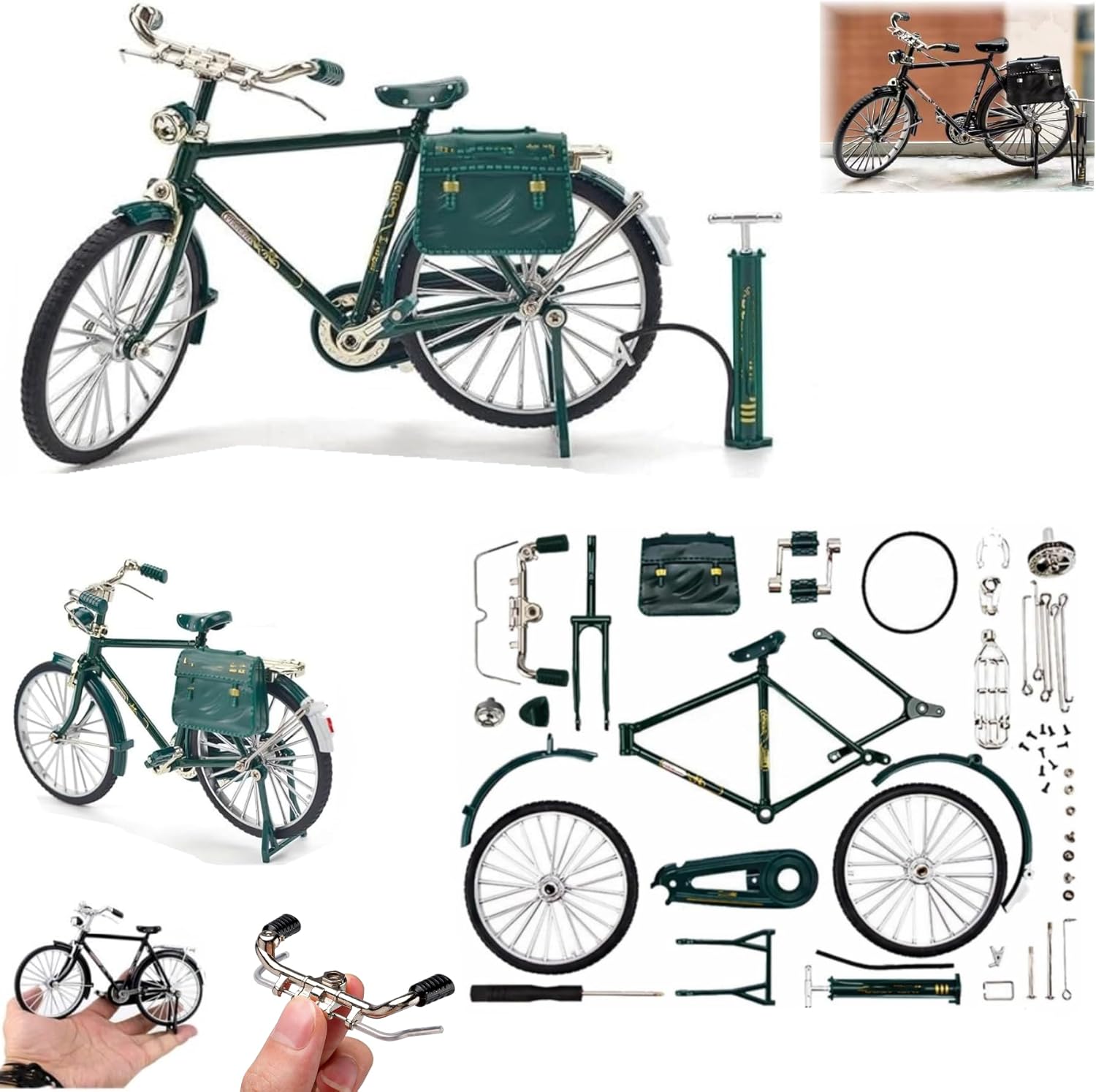 DIY Retro Bicycle Model Ornament,Simulation Mini Bicycle
